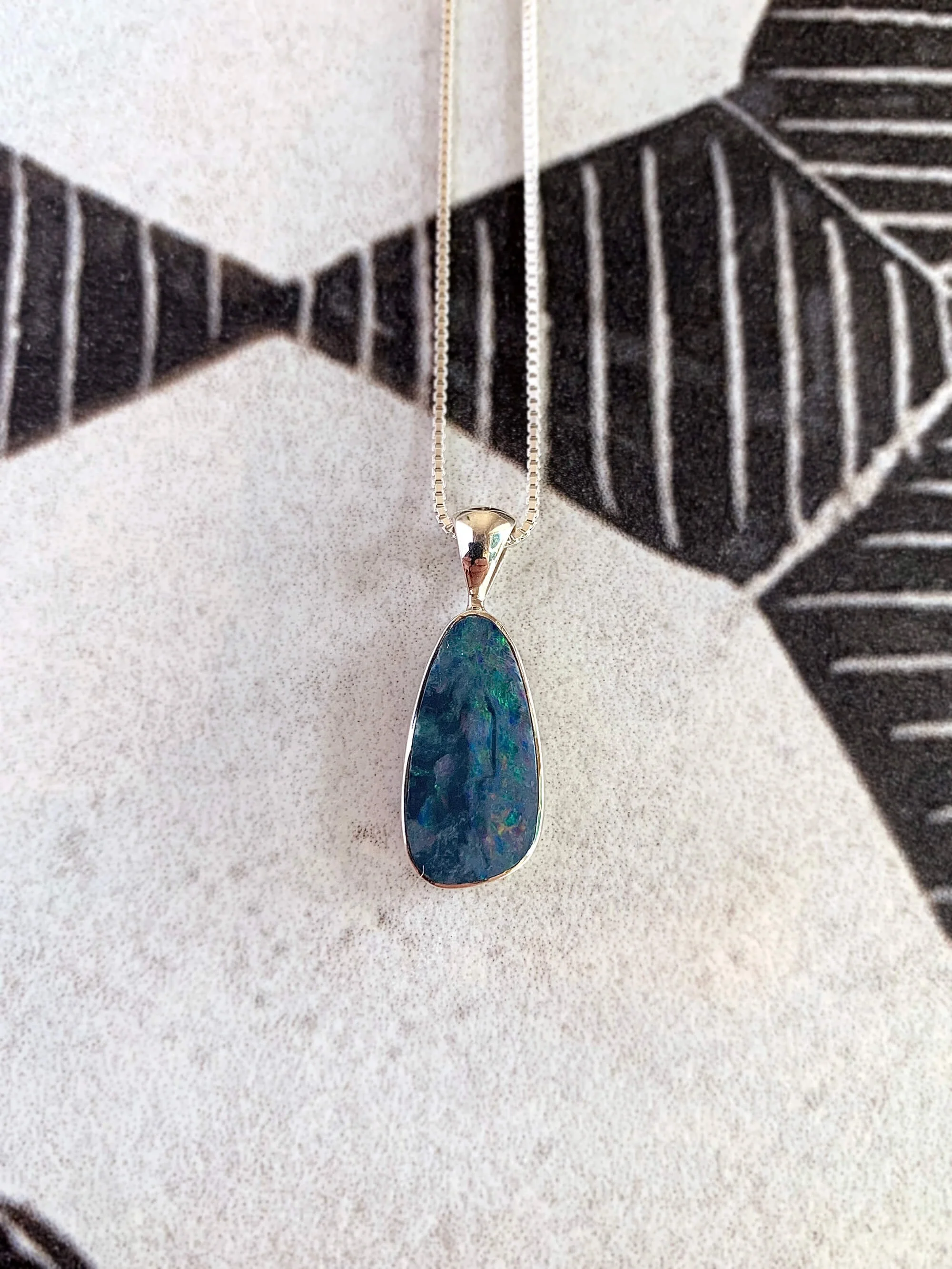 Opal Silver Necklace