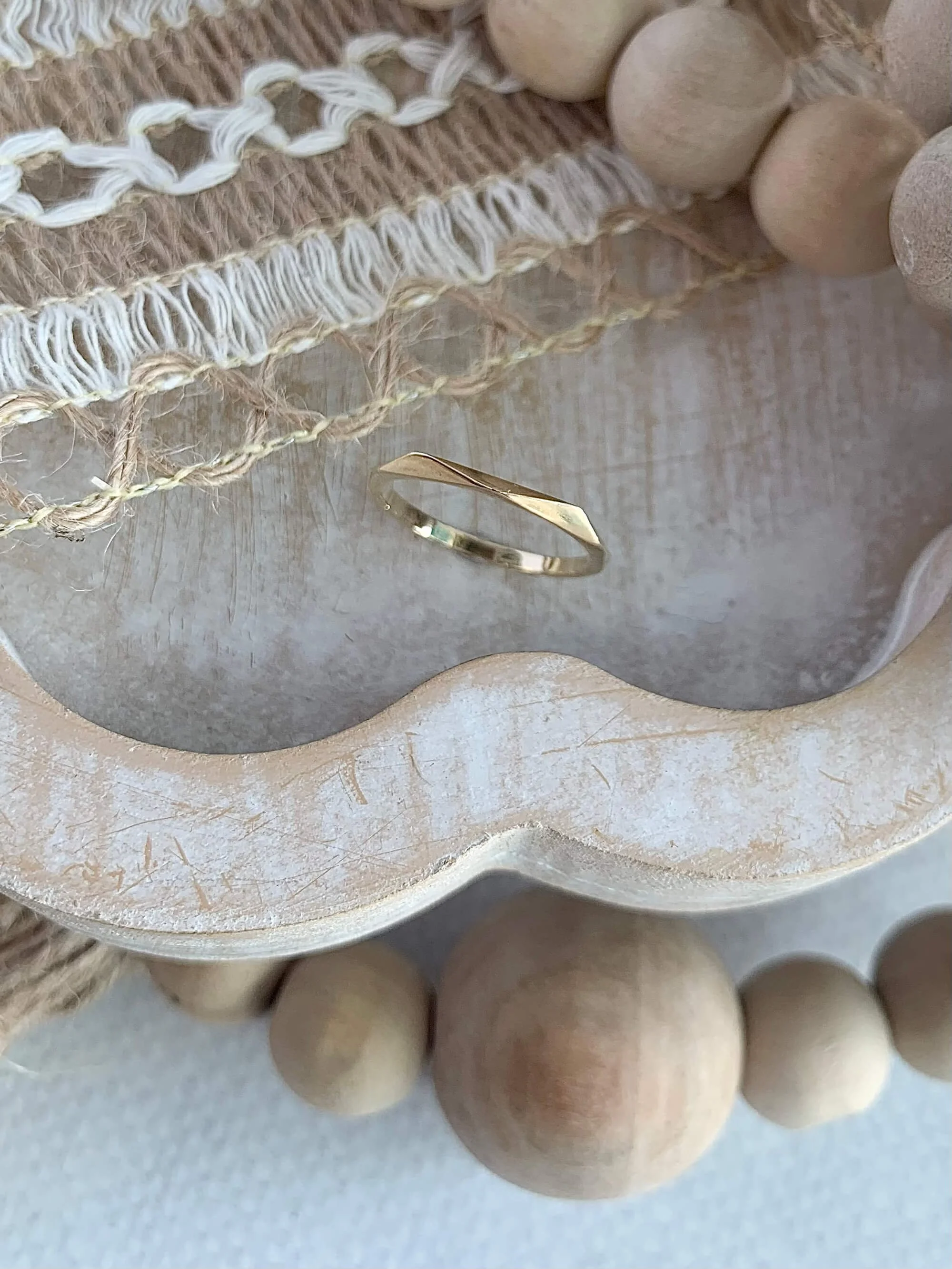 Angled 14k Yellow Gold Stack Ring Ooh Aah Jewelry Albuquerque New Mexico