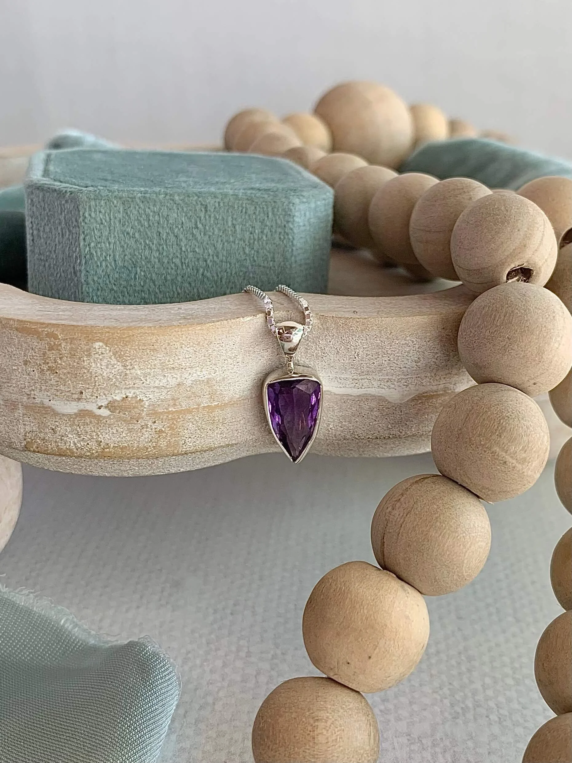 Arrowhead Amethyst Silver Necklace