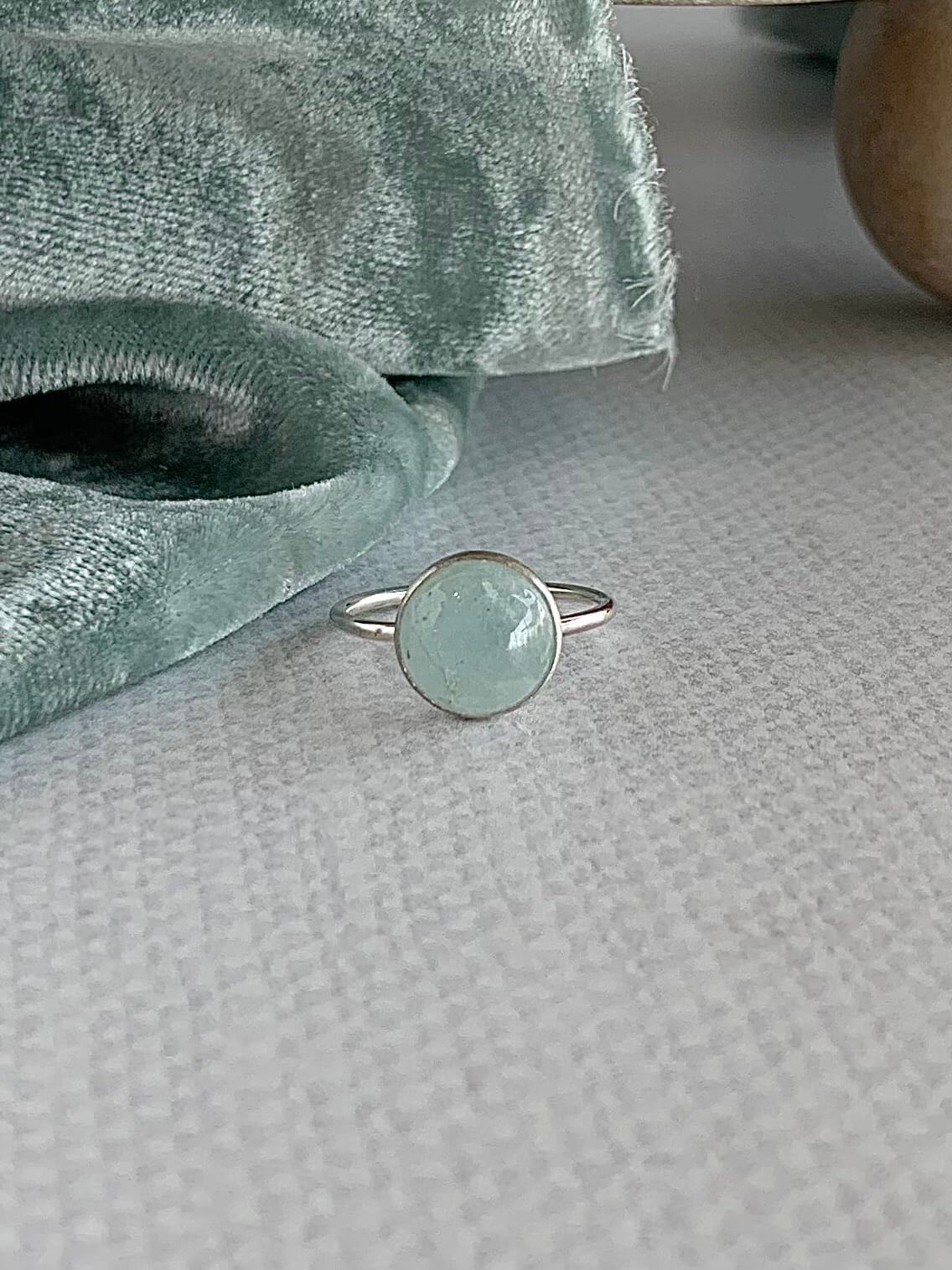 Courageous Handmade Aquamarine Silver Ring
