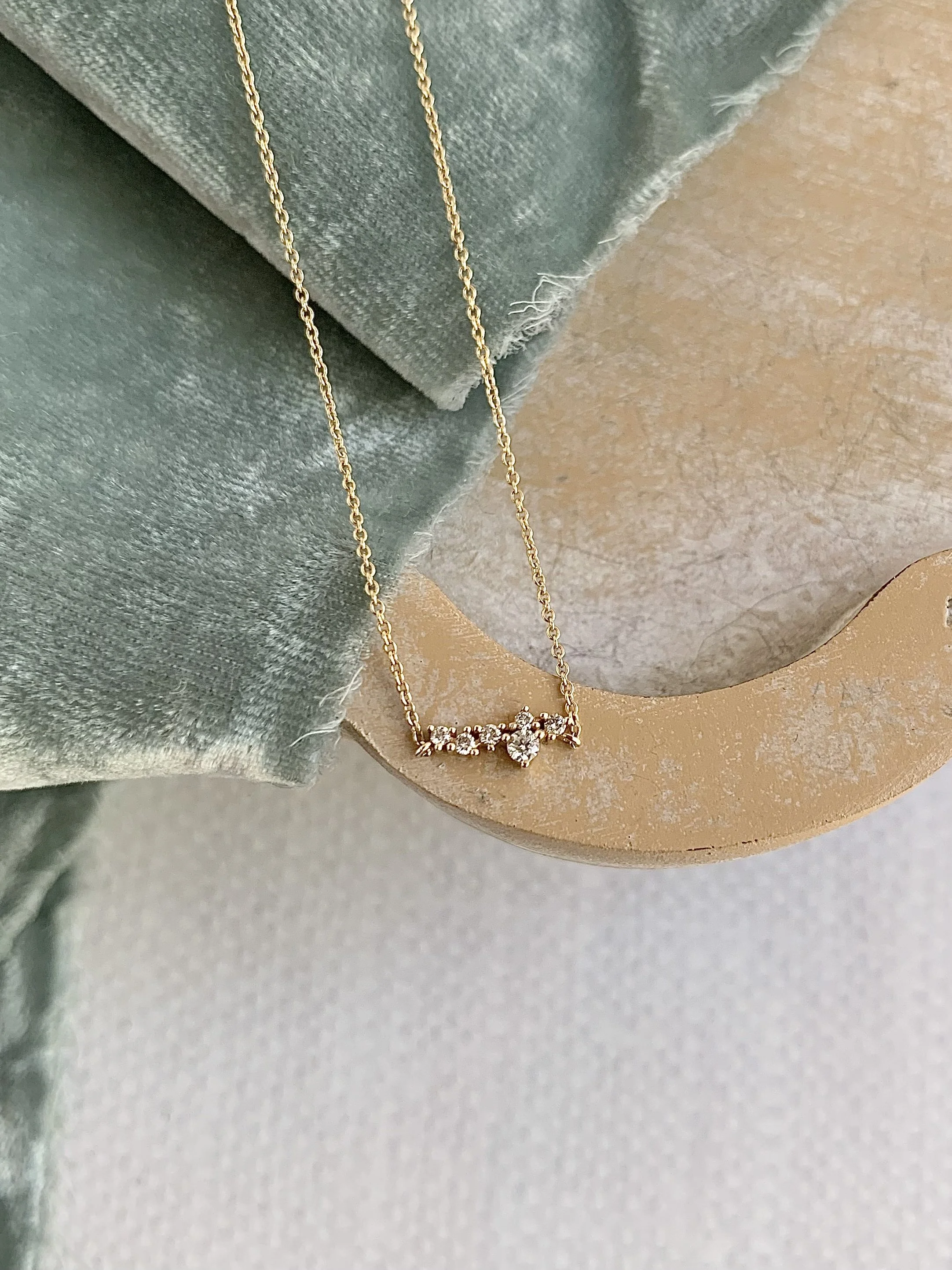 Constellation Diamond 14k Yellow Gold Necklace