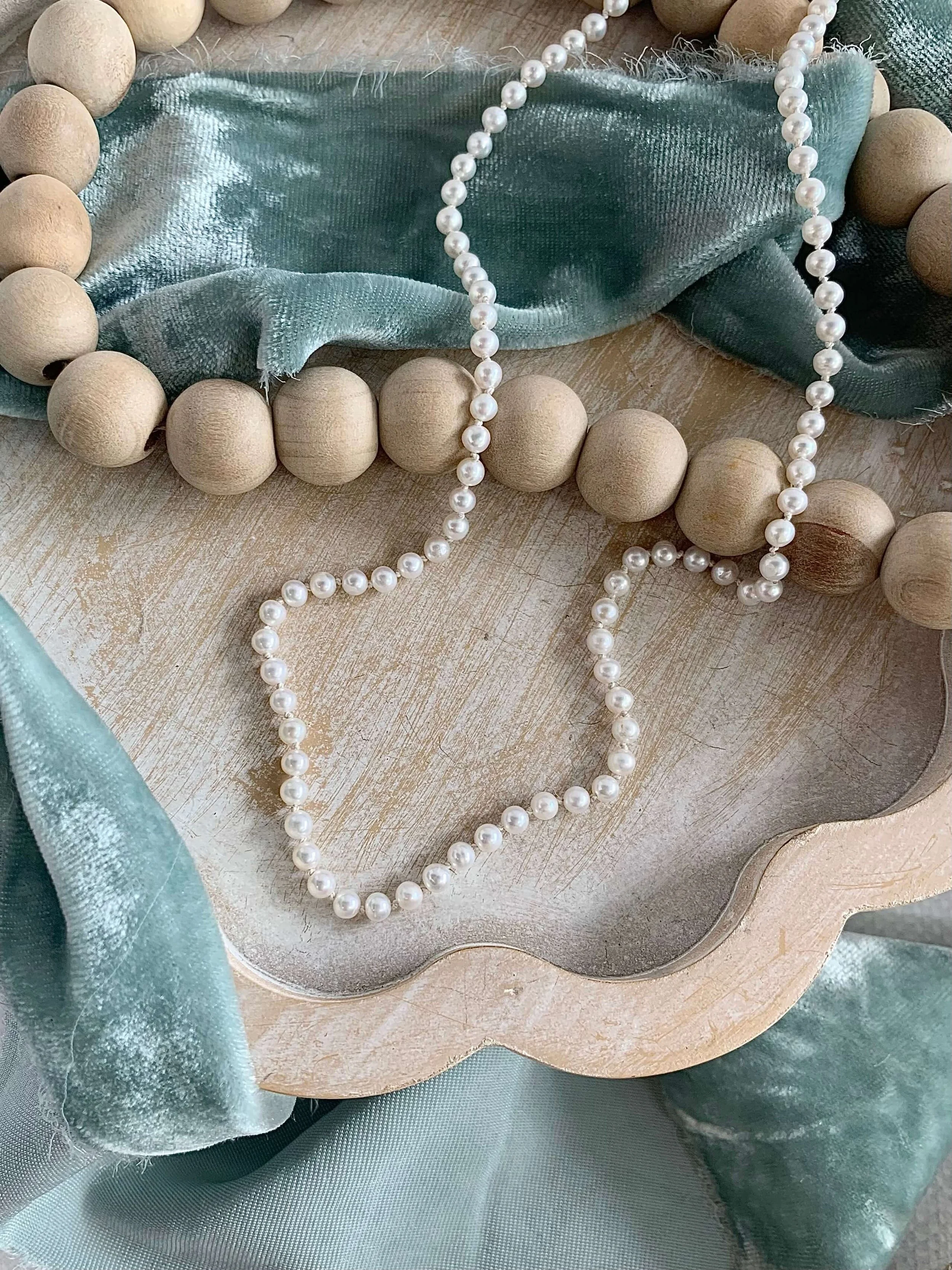 Hand-Knotted AAA Freshwater Pearls Silver Strand