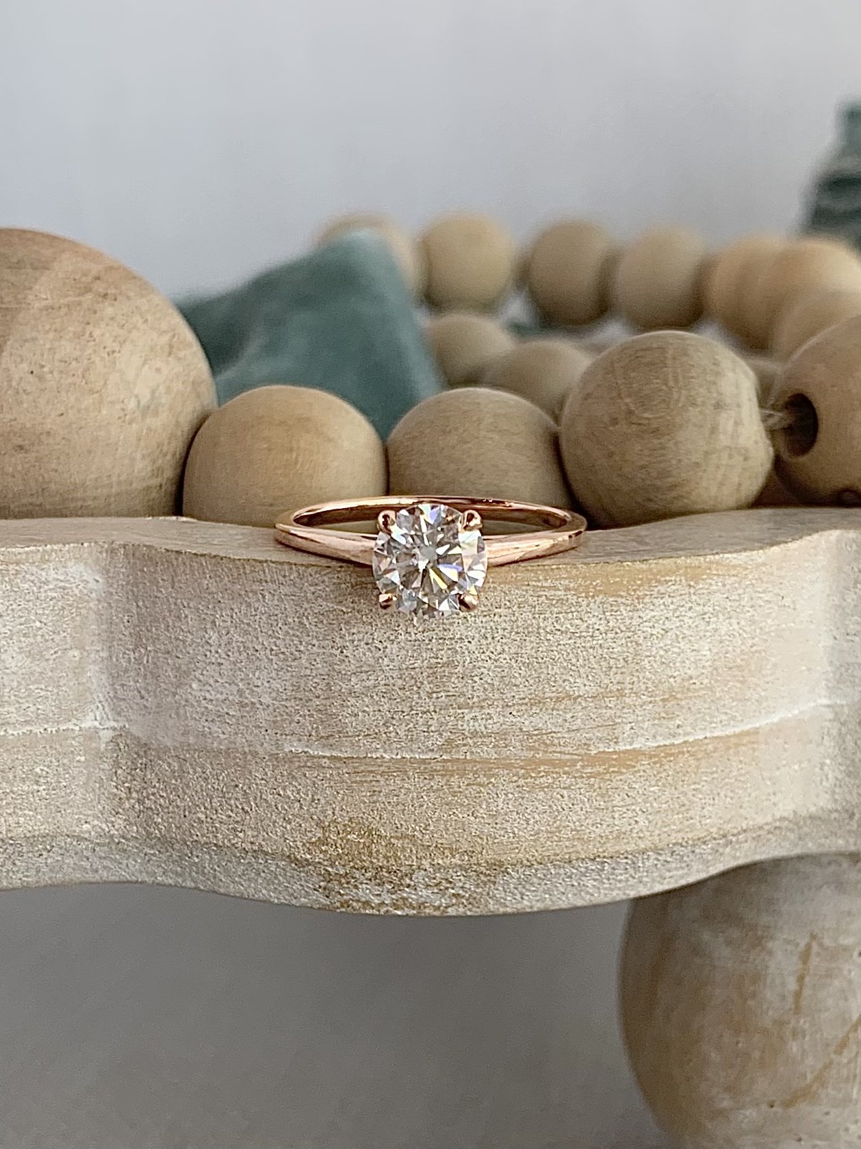 Morgan Round Brilliant Cut Carat Moissanite 14k Rose Gold