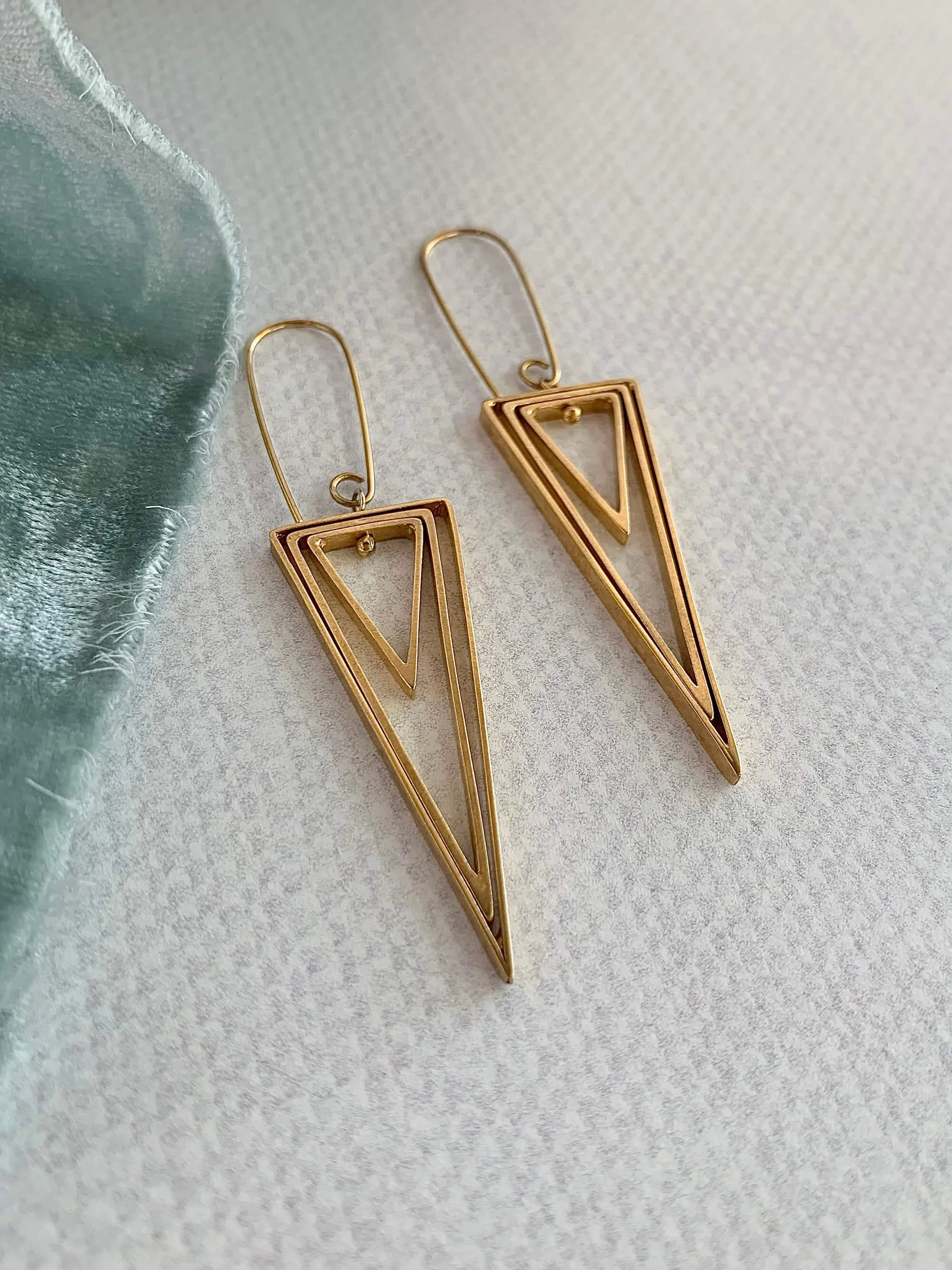 Triangle in Triangle Gold Fill earrings