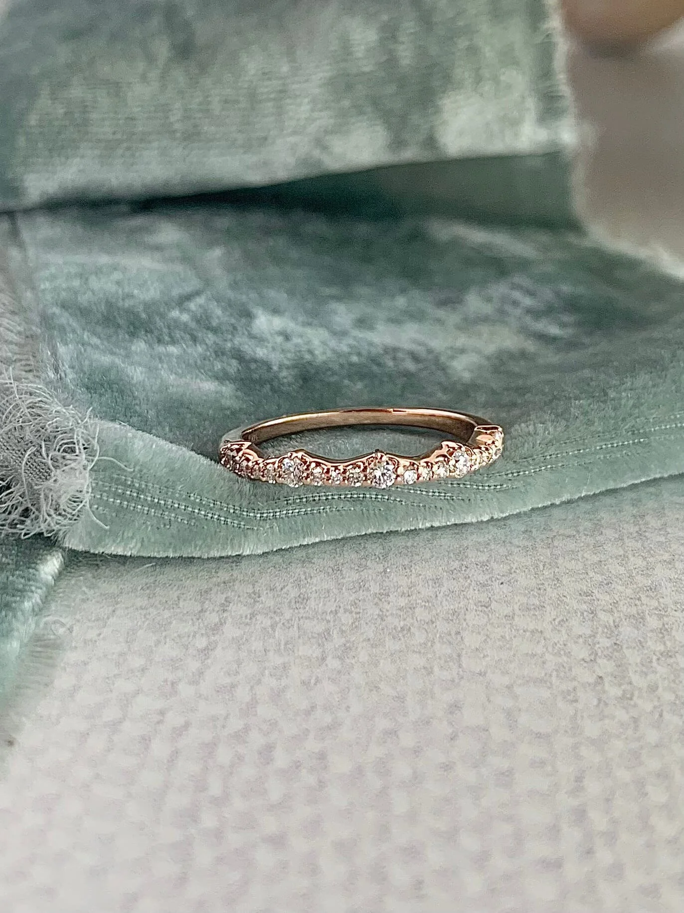 Elegant Lab Diamond 14k Rose Gold Band