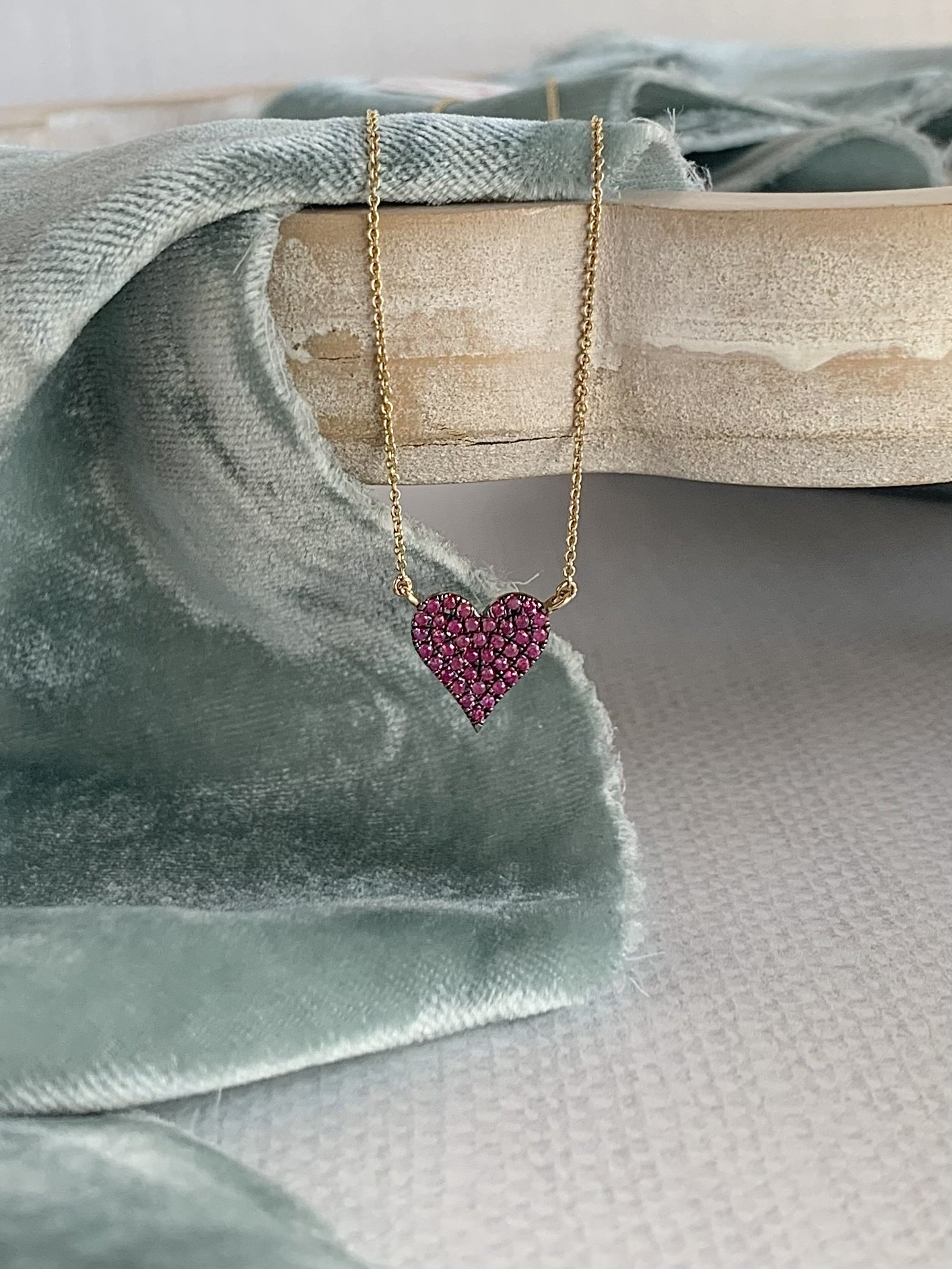 Pure of Heart Ruby 14k Yellow Gold Necklace