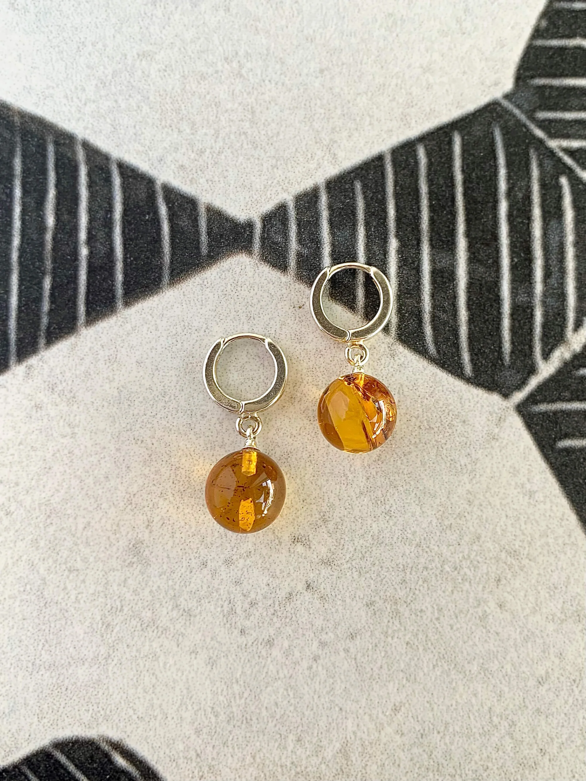 Joyful Amber Silver Earrings