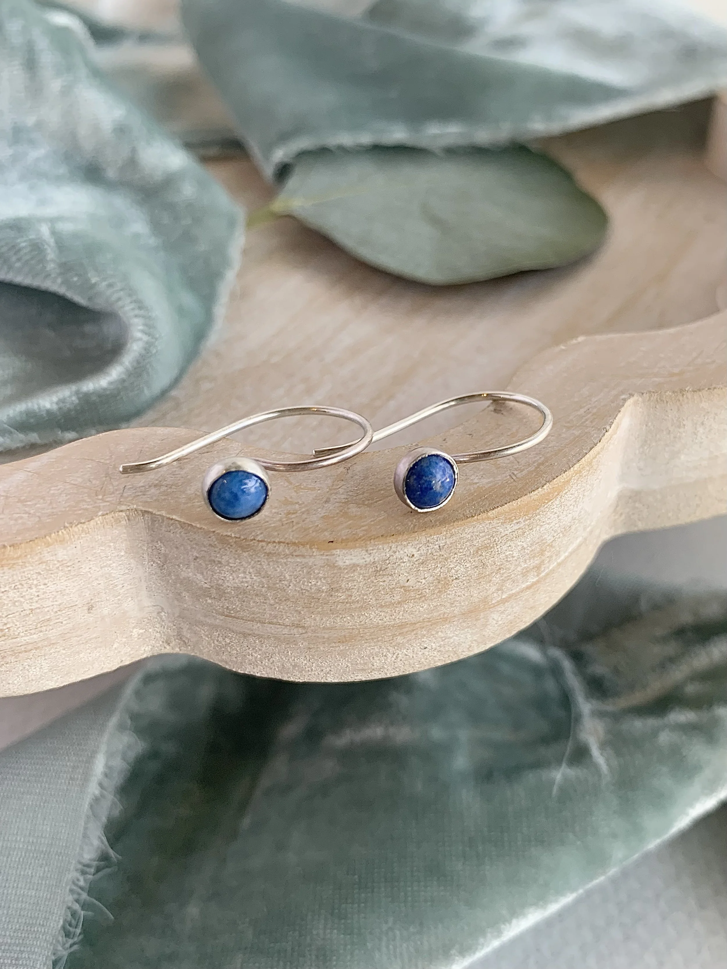 Simple Lapis Handmade Earrings
