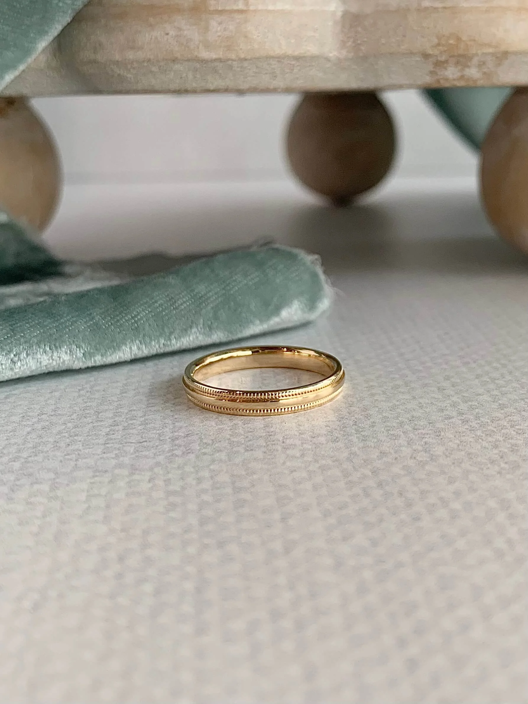 Milgrain Classic 3mm 14k Yellow Gold Wedding Band