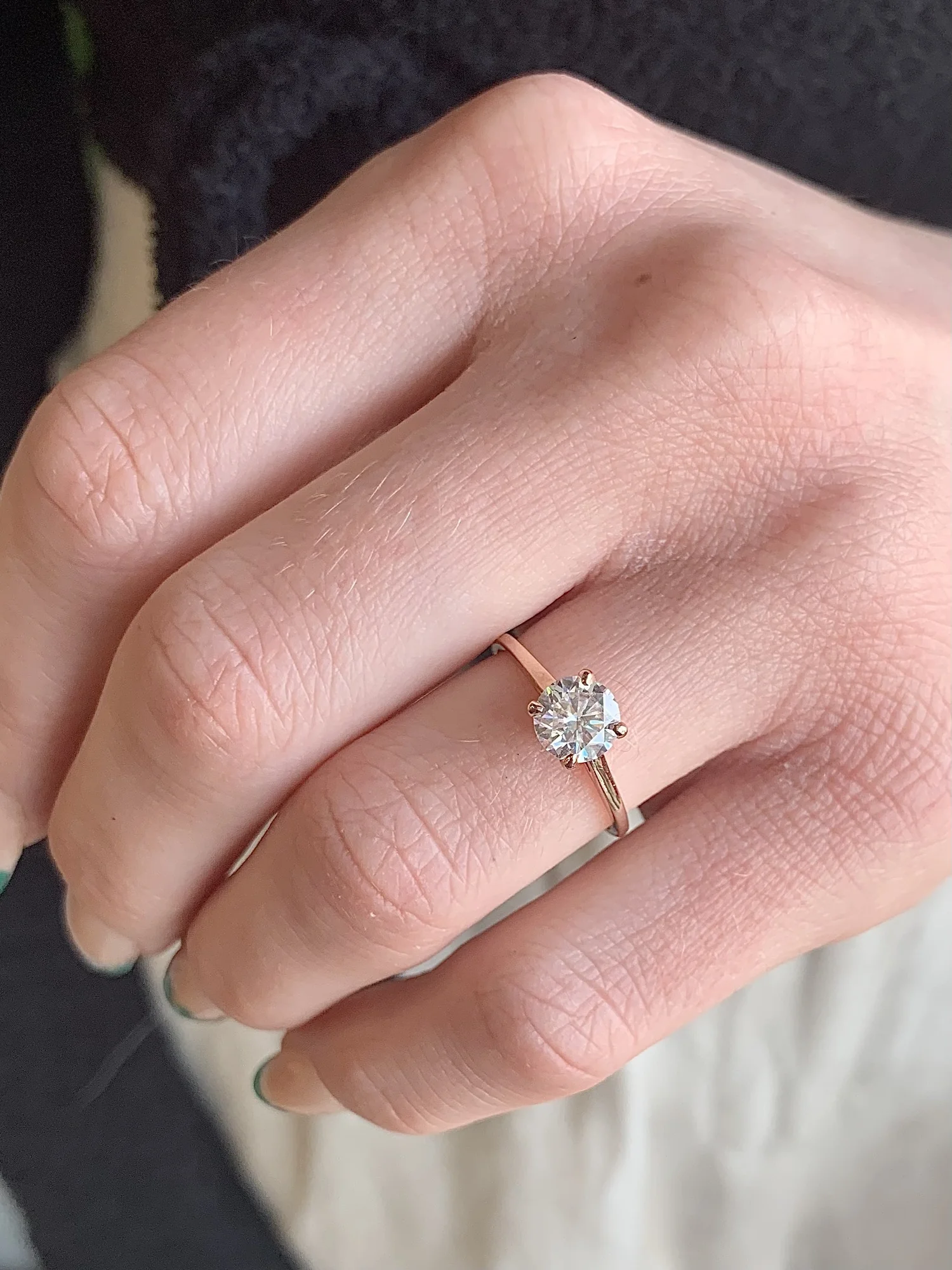 Carat Tiffanys Rose Gold Ring Morgan Round Brilliant Cut Carat