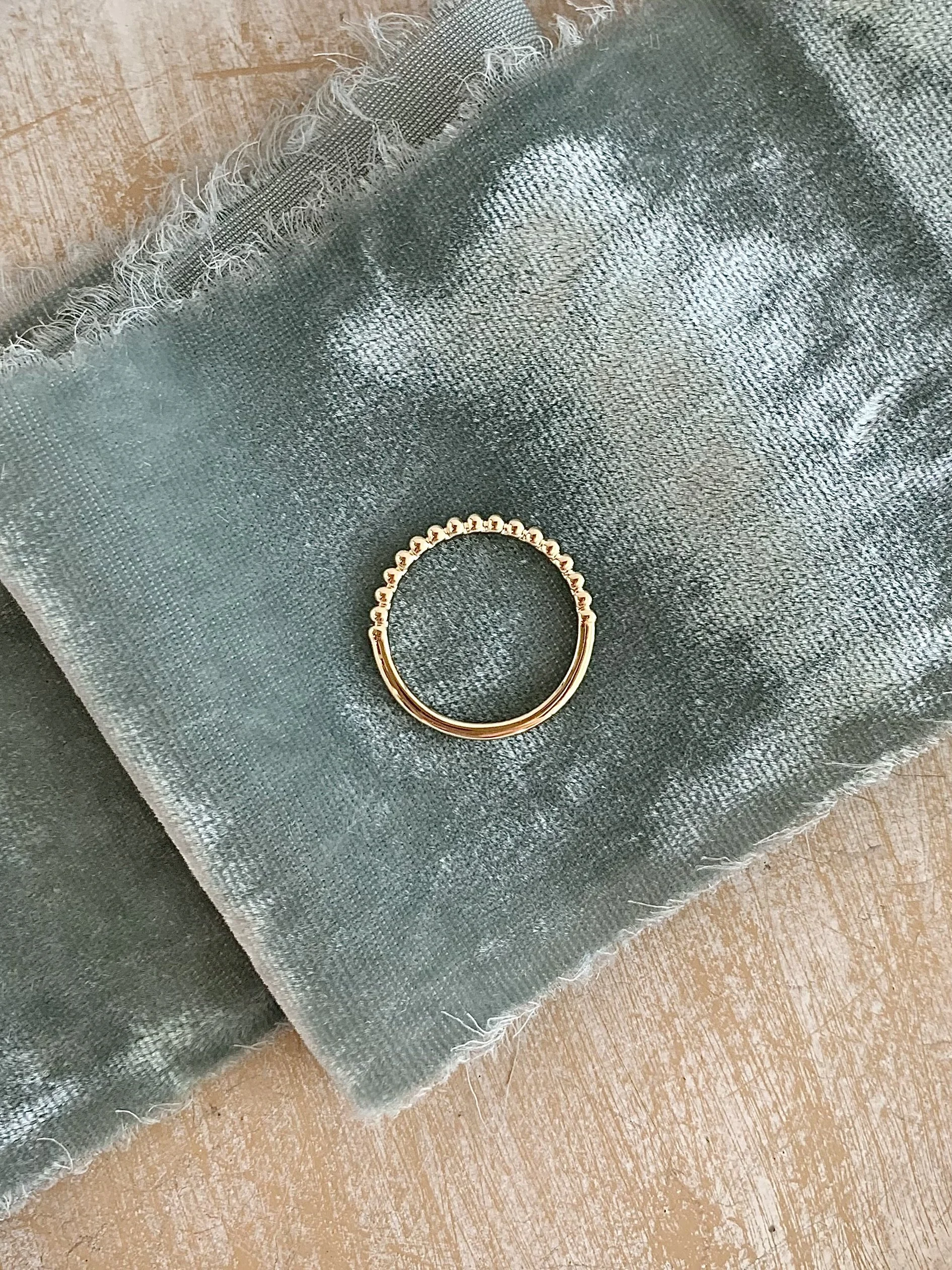 Dainty Dot 14k Yellow Gold Band