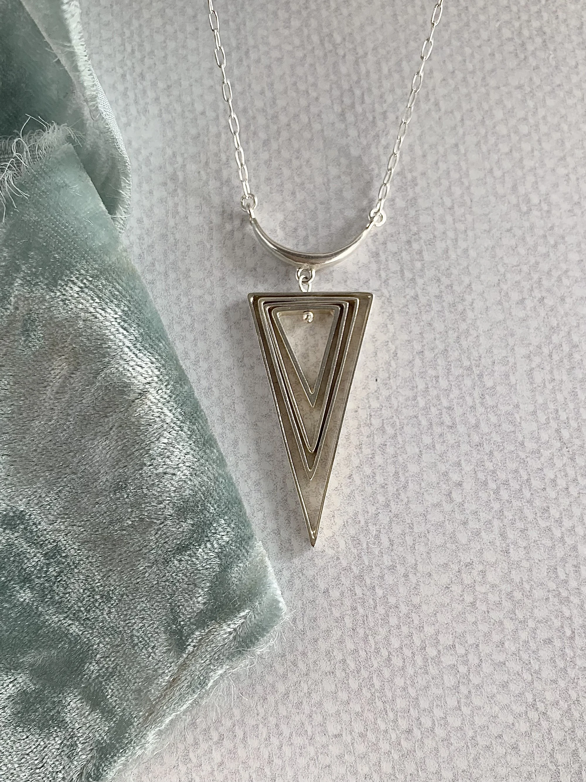 Triangle in Triangle Silver Necklace