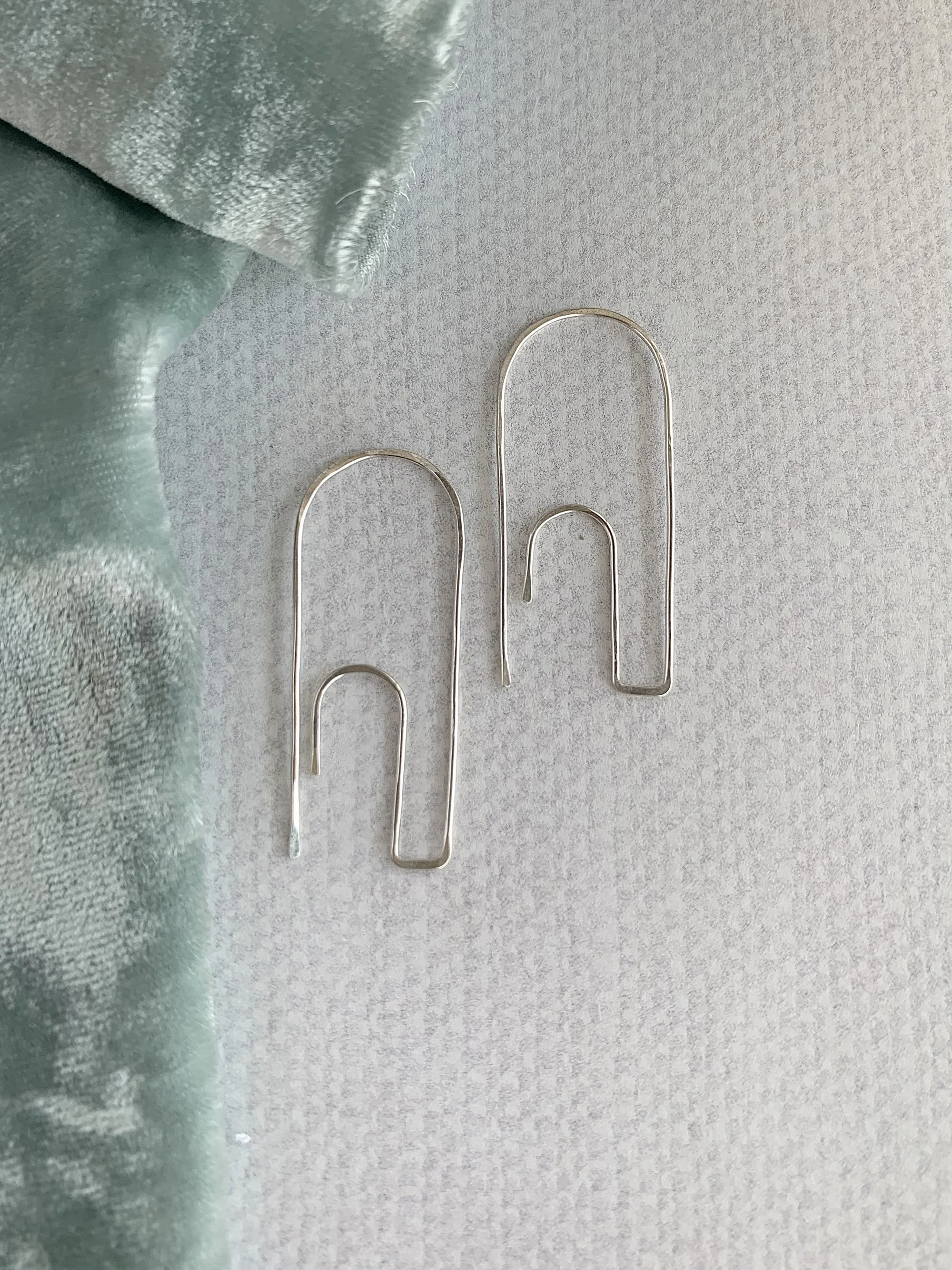Handmade Paperclip Silver Hoop Earrings