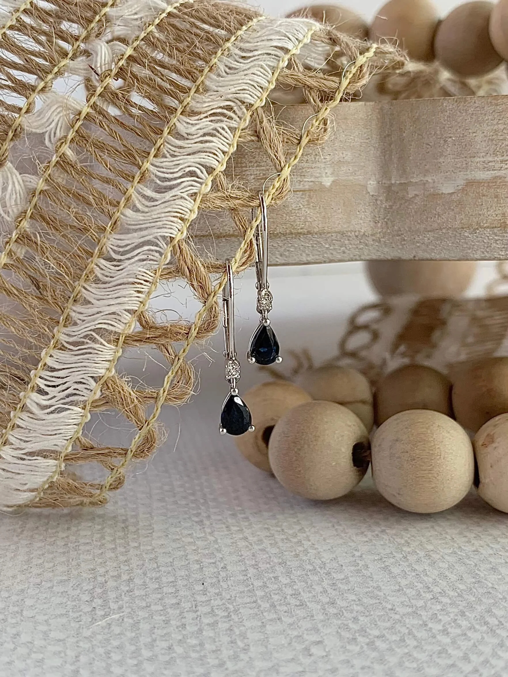 Sapphire & Diamond 14k White Gold Earrings Best Albuquerque Jewelry Stores