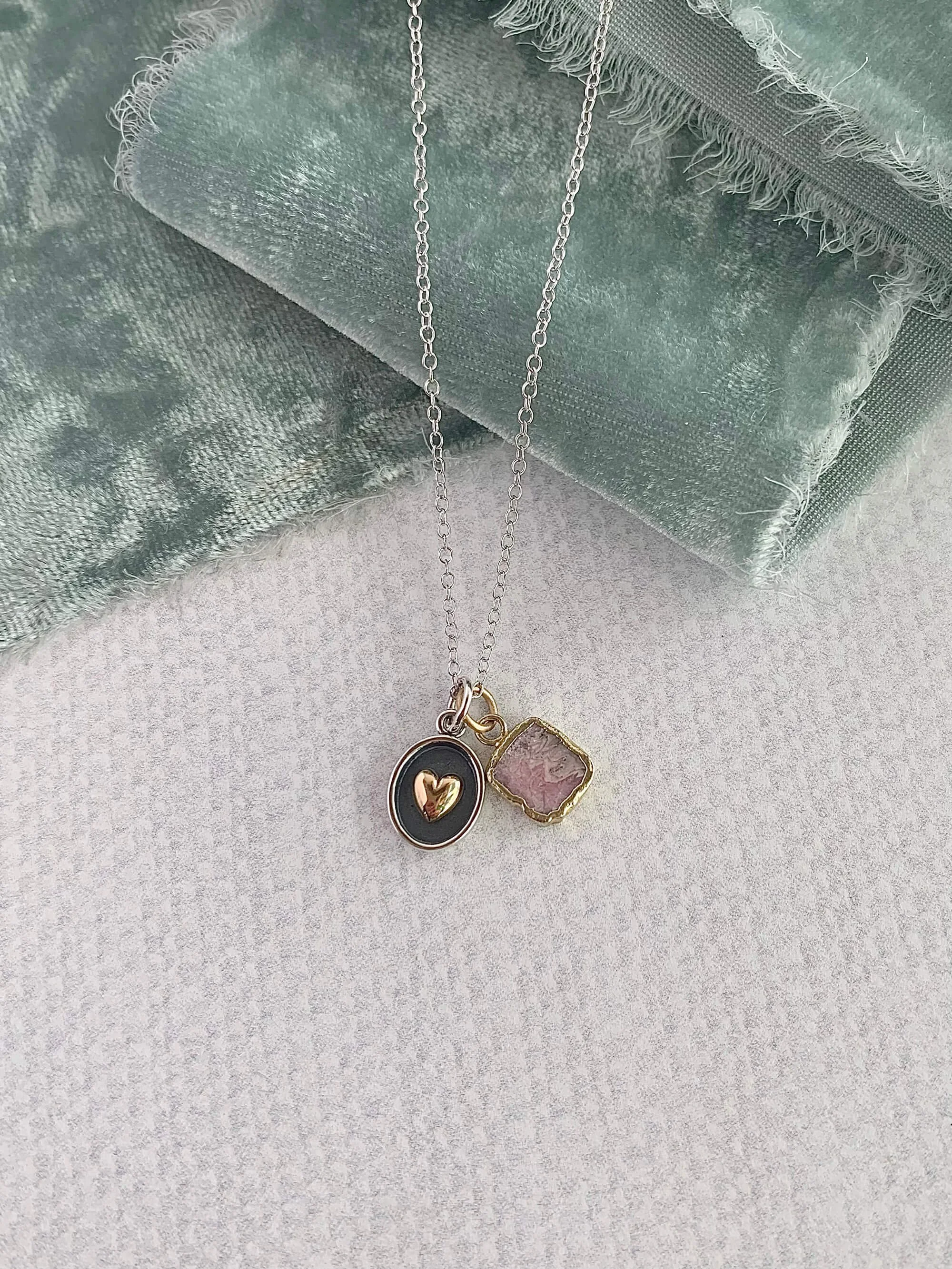 Open Heart Rhodochrosite Mixed Meal Necklace