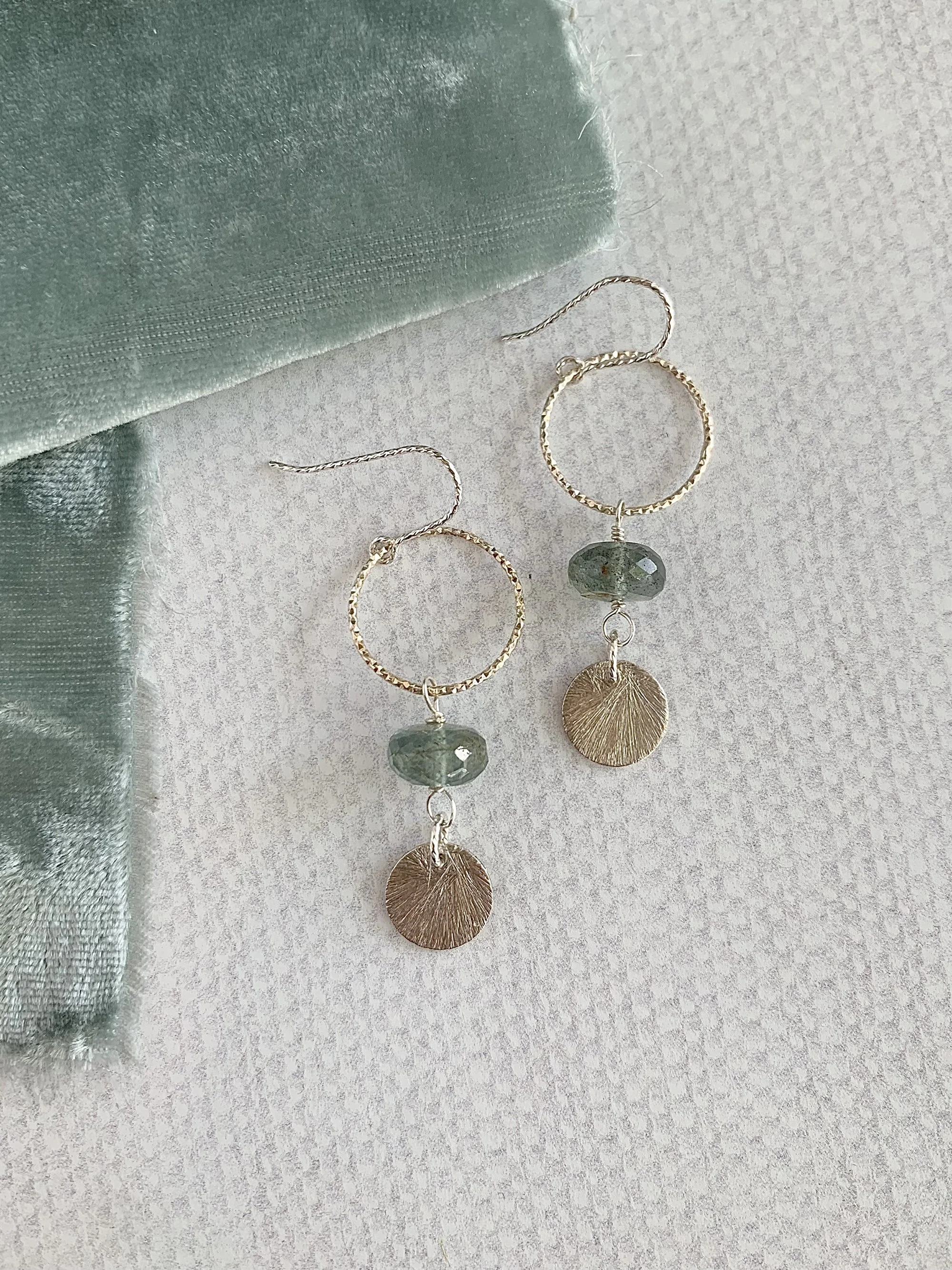 Moss Aquamarine Silver Earrings