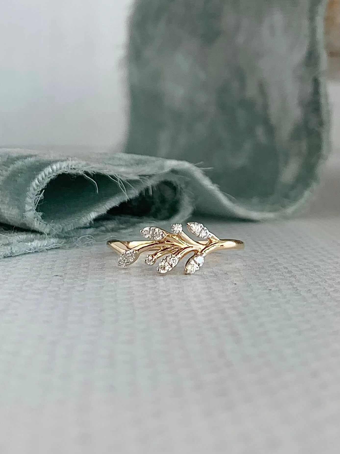 Blossoming Diamond 14k Yellow Gold Ring