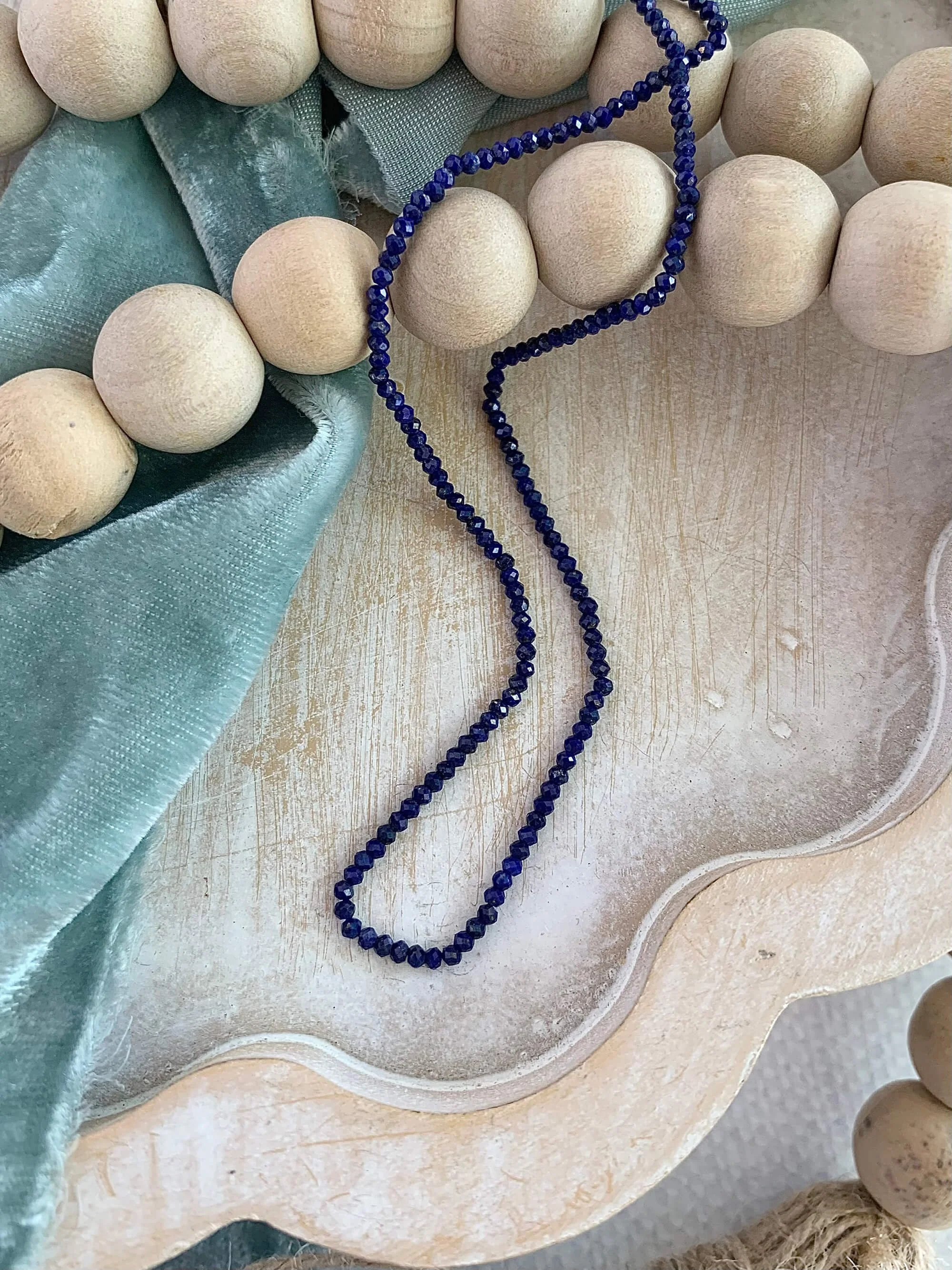 Faceted Lapis 14k Yellow Gold Necklace