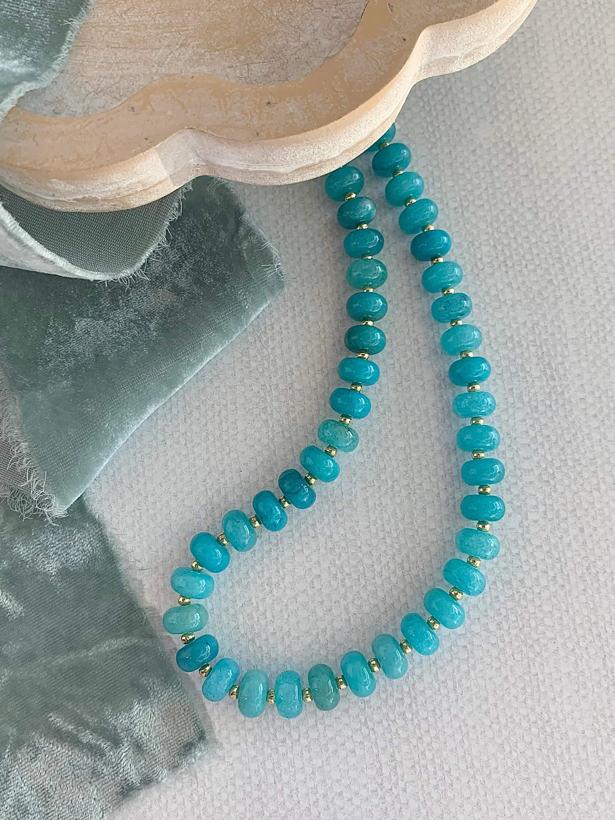 Amazonite Mixed Metal Necklace