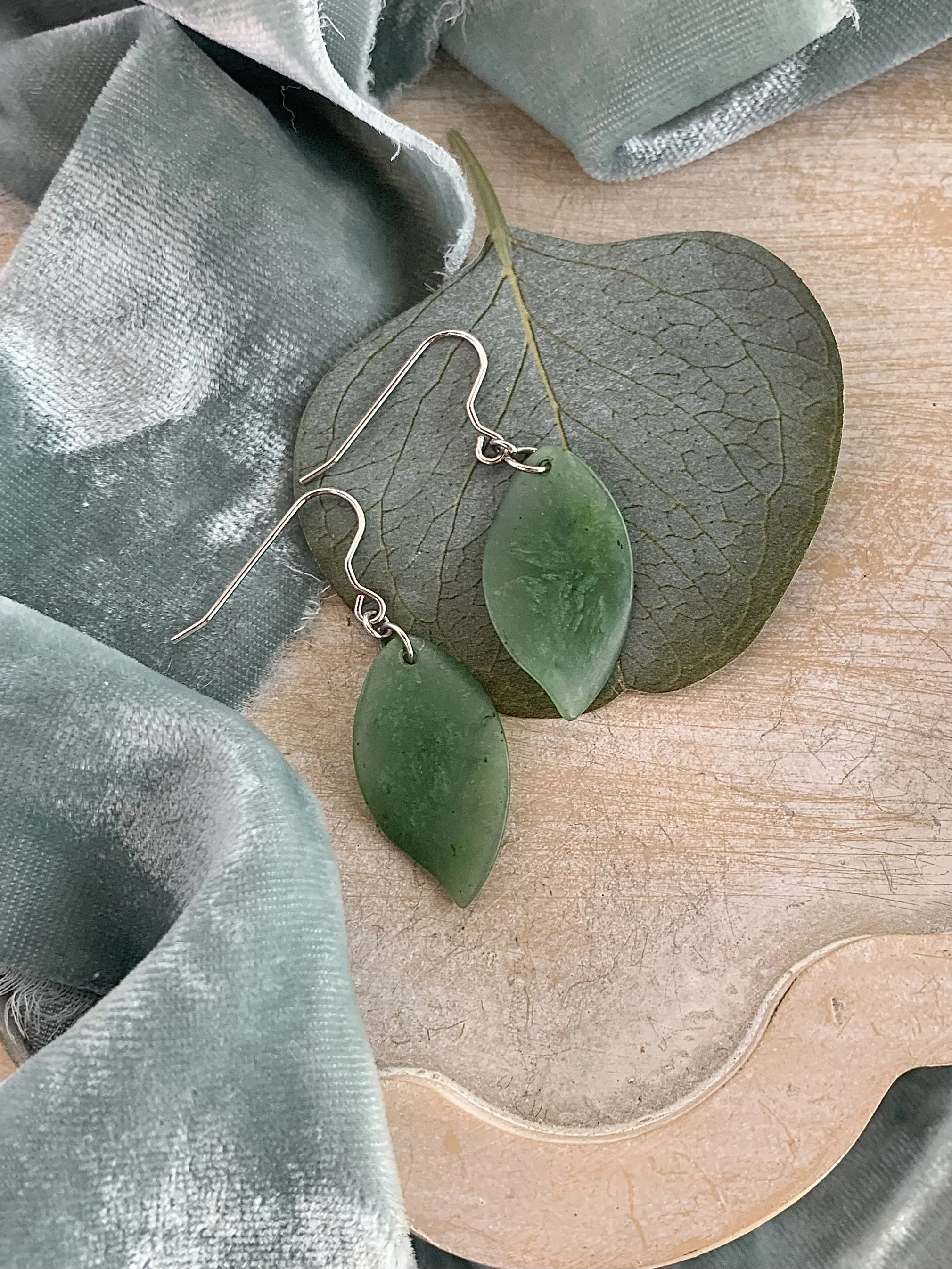 Harmonious Jade Silver Earrings