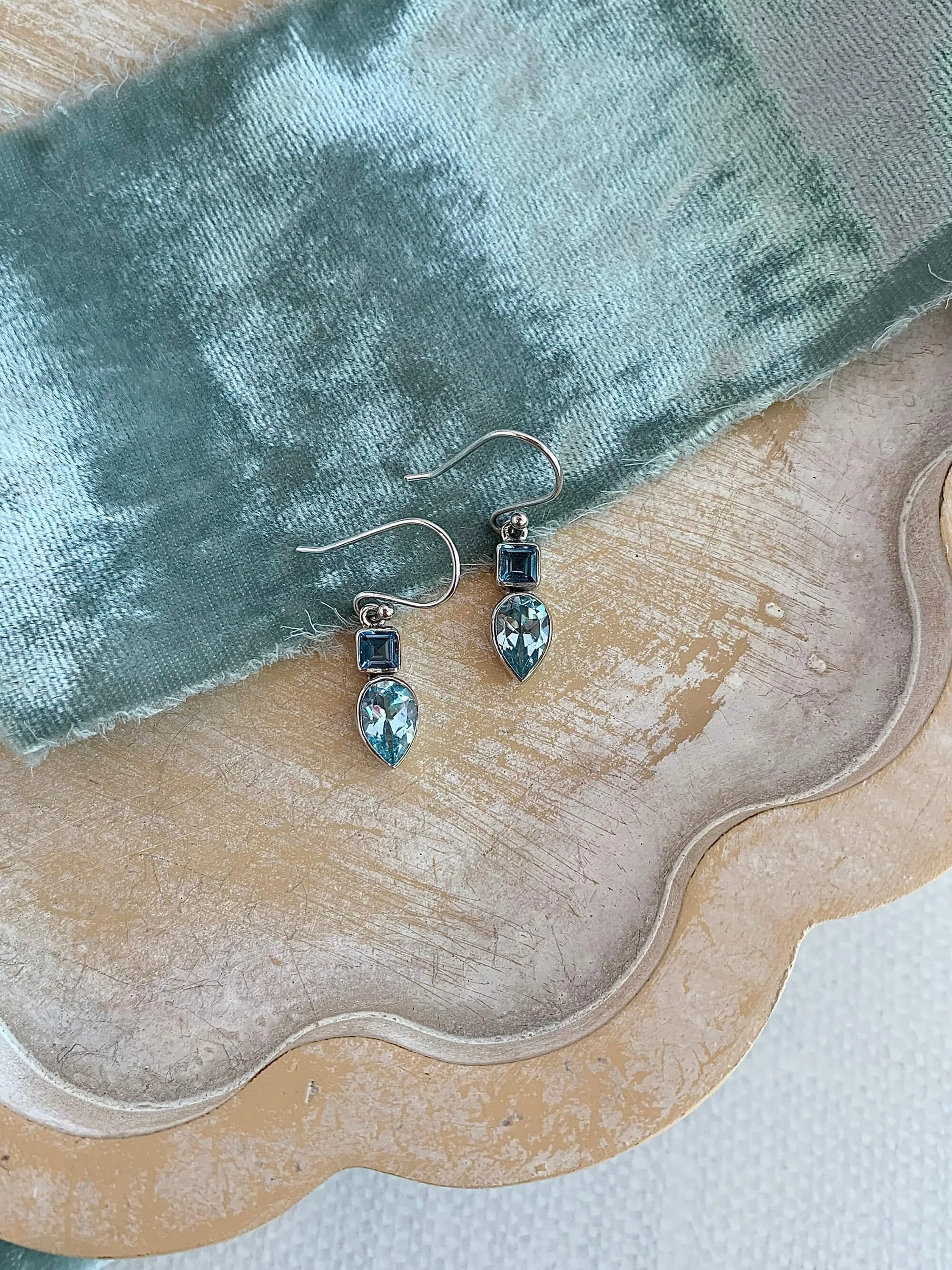 London & Swiss Blue Topaz Silver Earrings