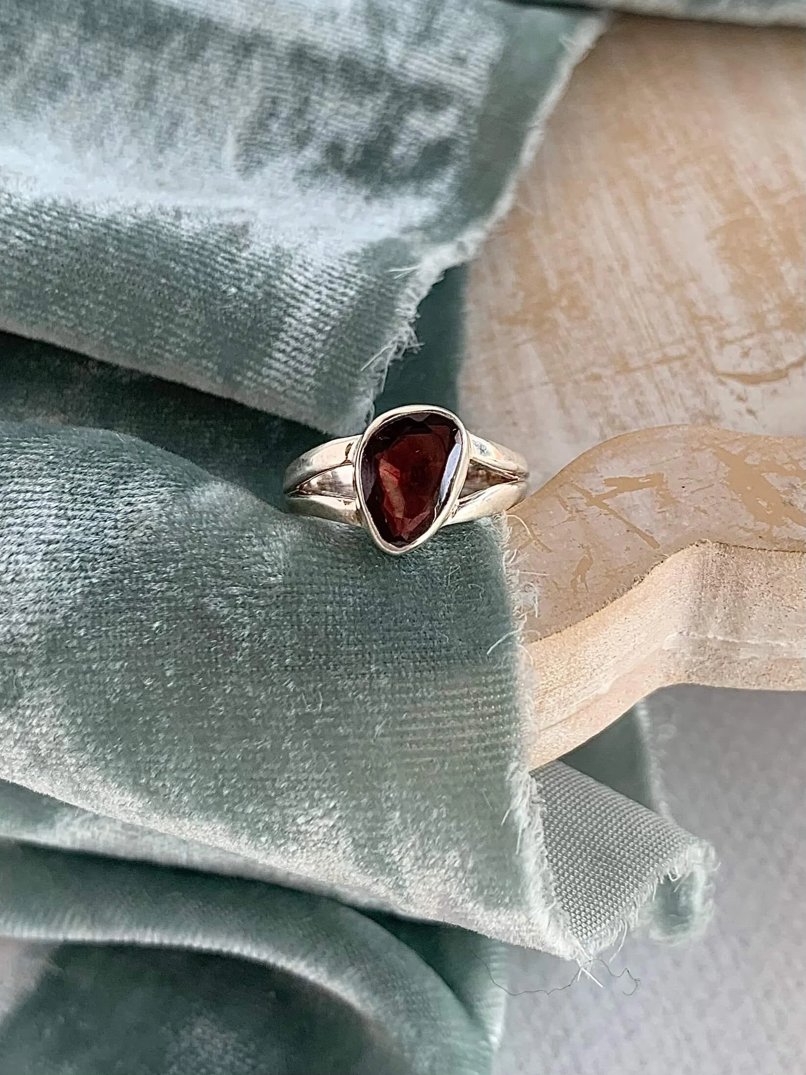 Passionate Garnet Silver Ring