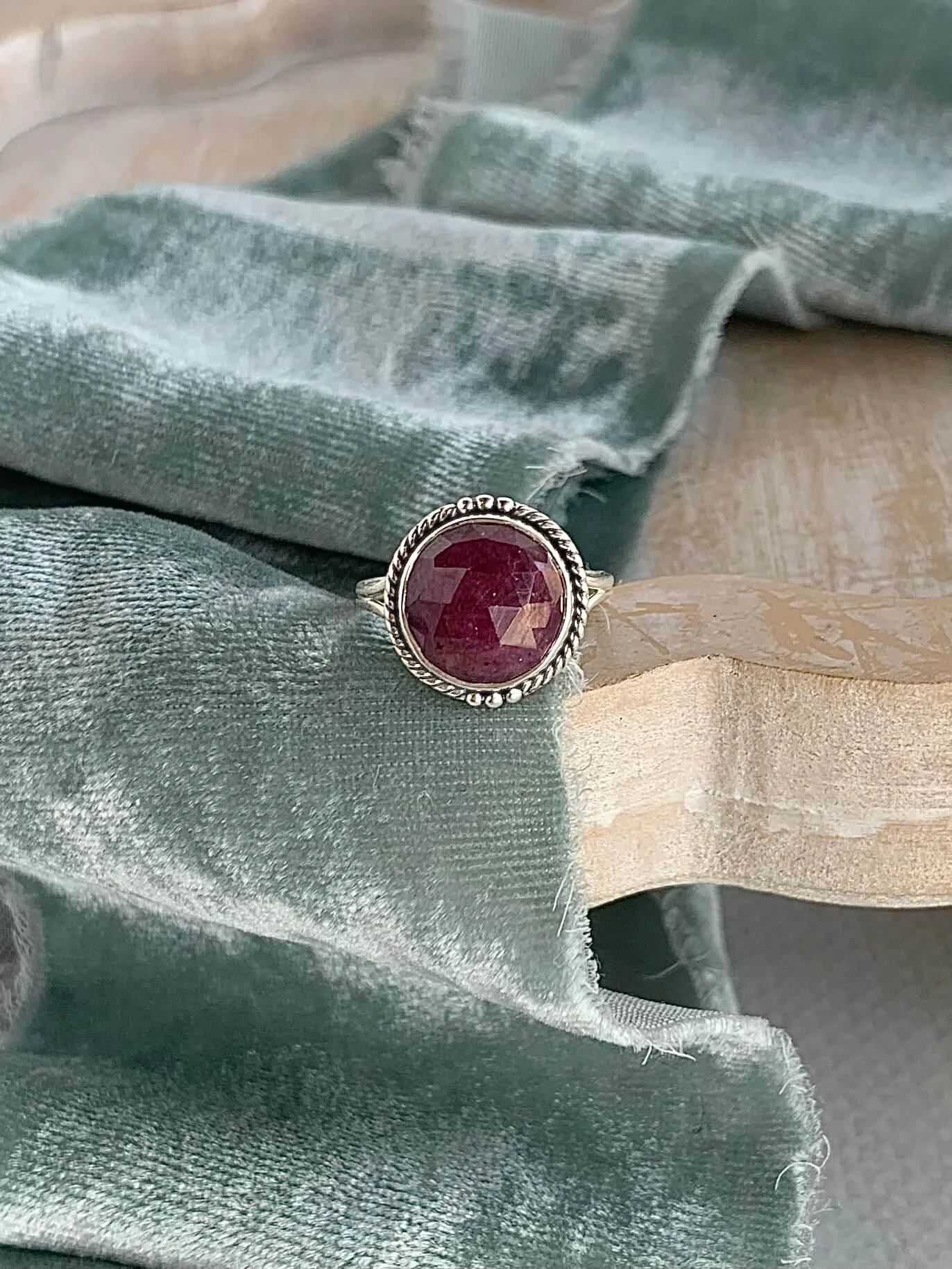 Courageous Rough Ruby Silver Ring