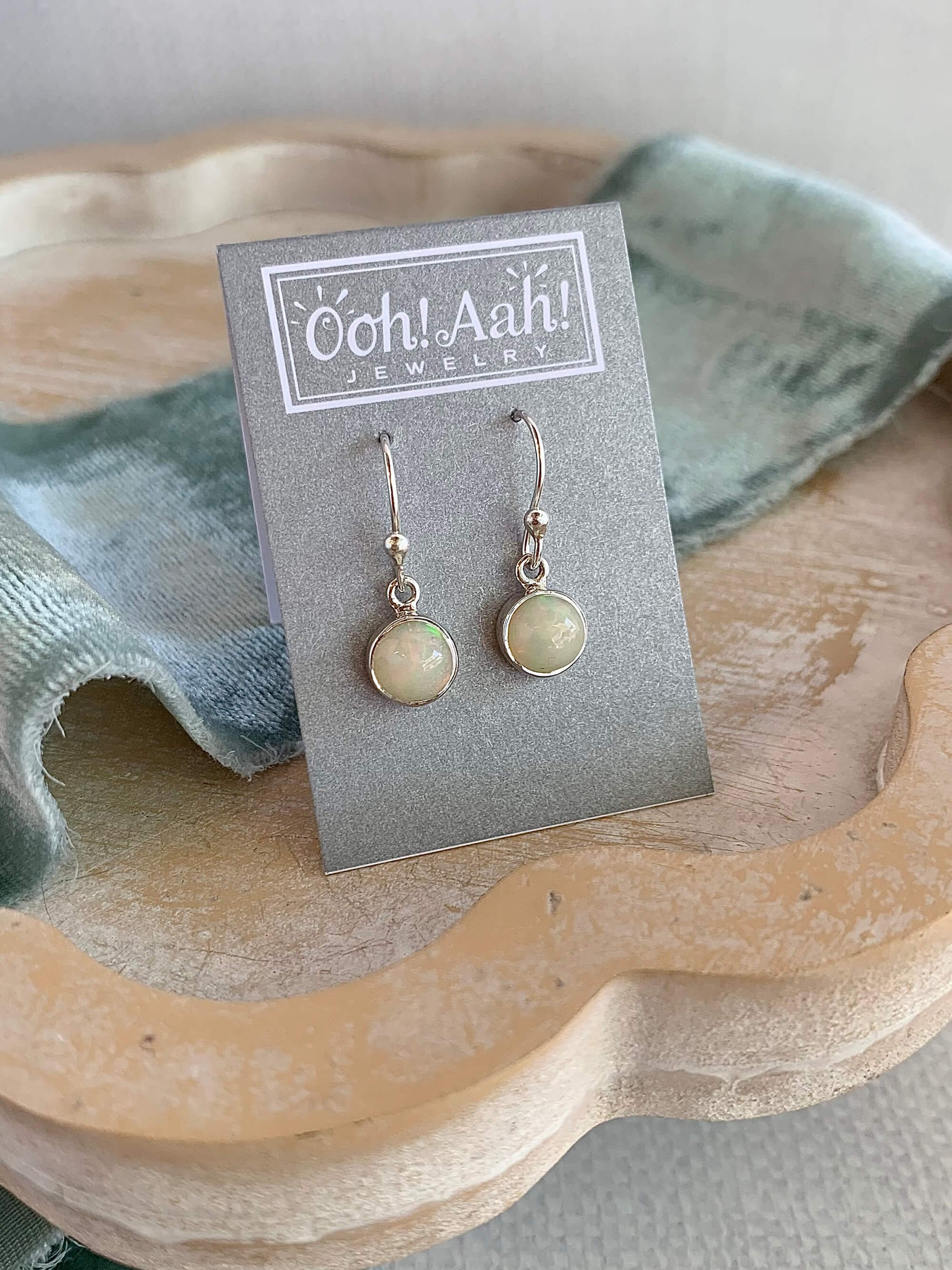 Ethiopian Opal Silver Earrings