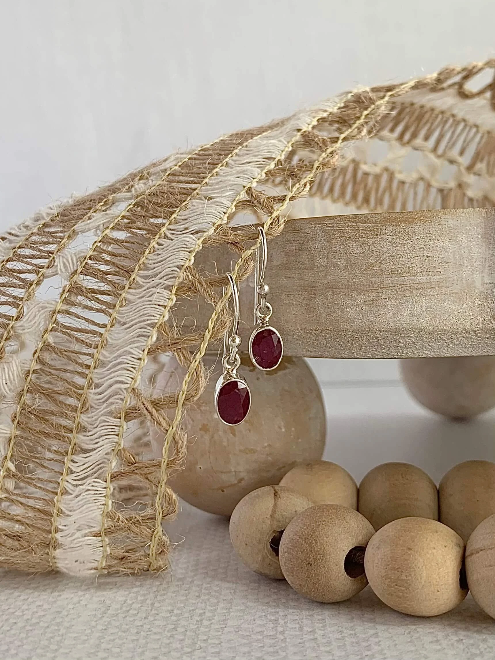 Ripe Ruby Silver Earrings