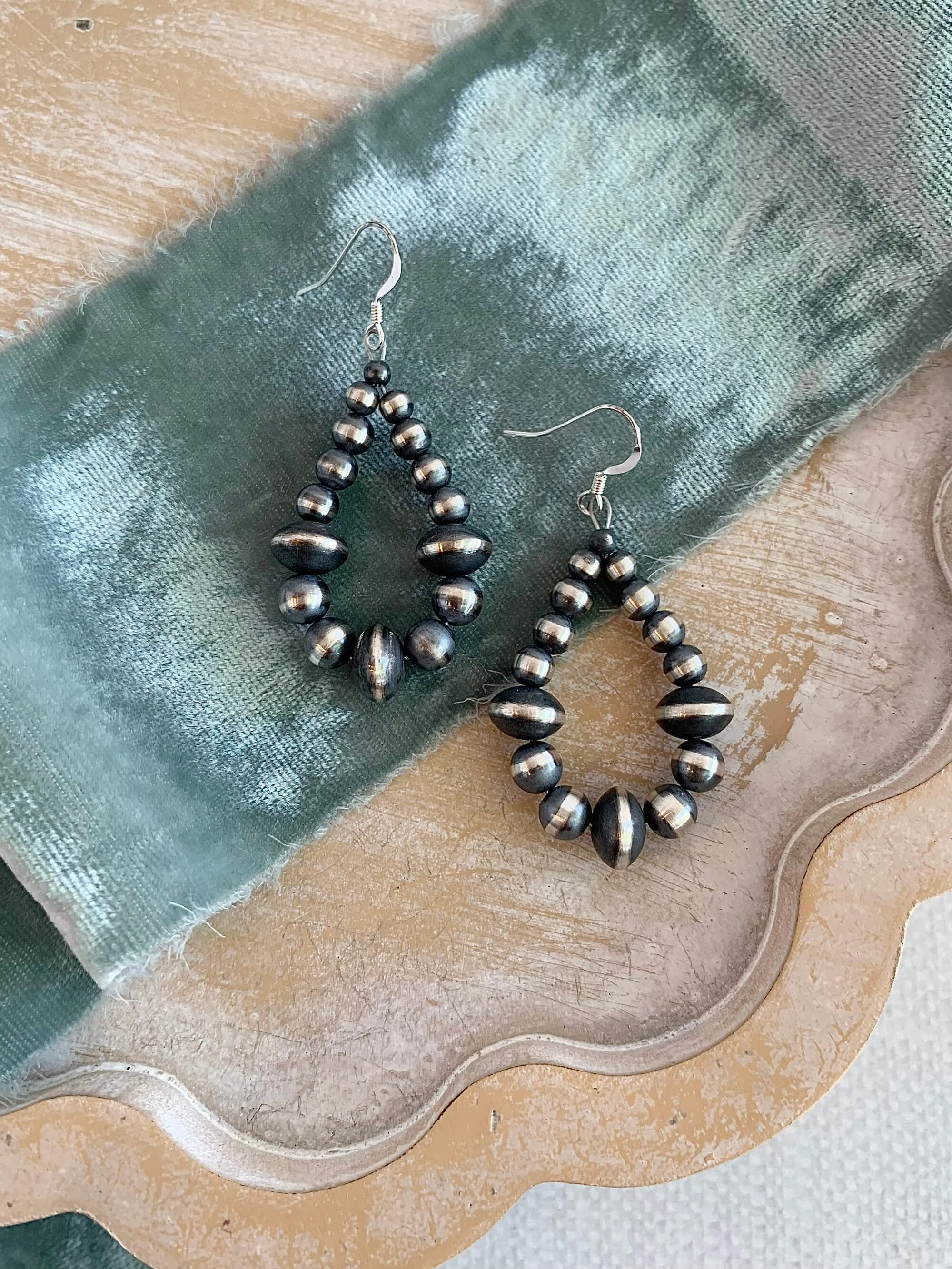 Native Made Navajo Pearl Silver Earrings