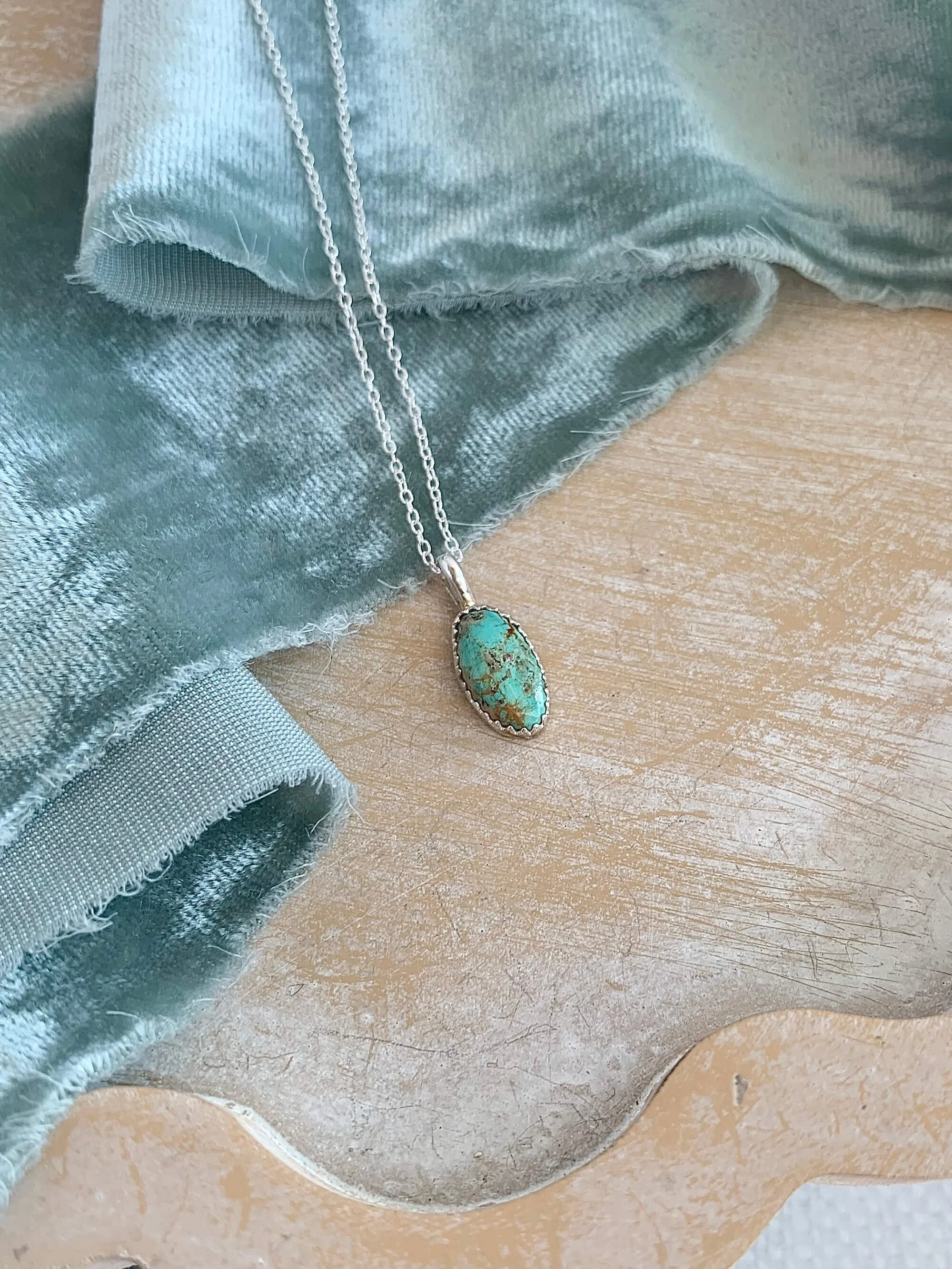 Navajo Made Turquoise Silver Necklace