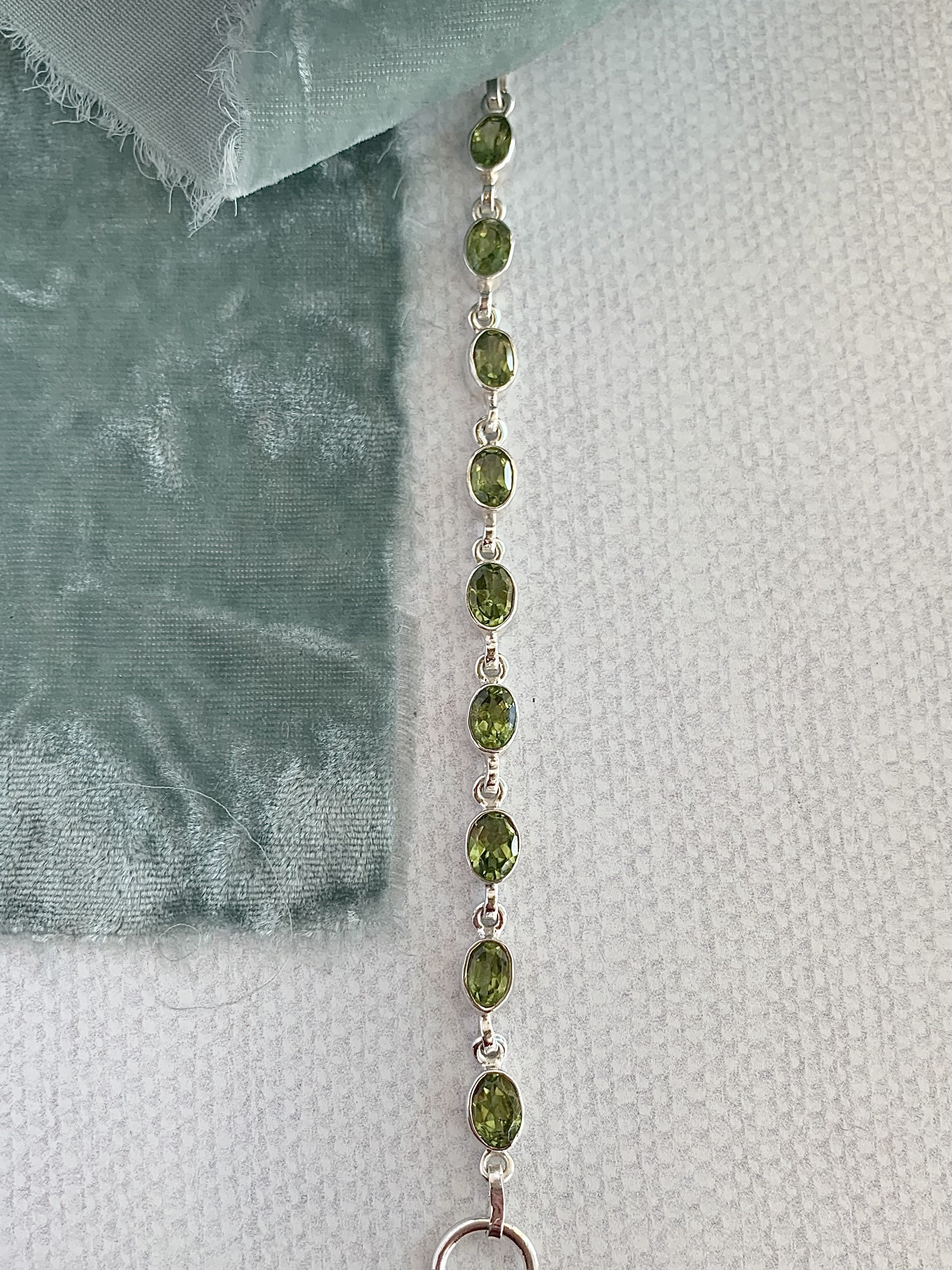Bright Peridot Silver Bracelet