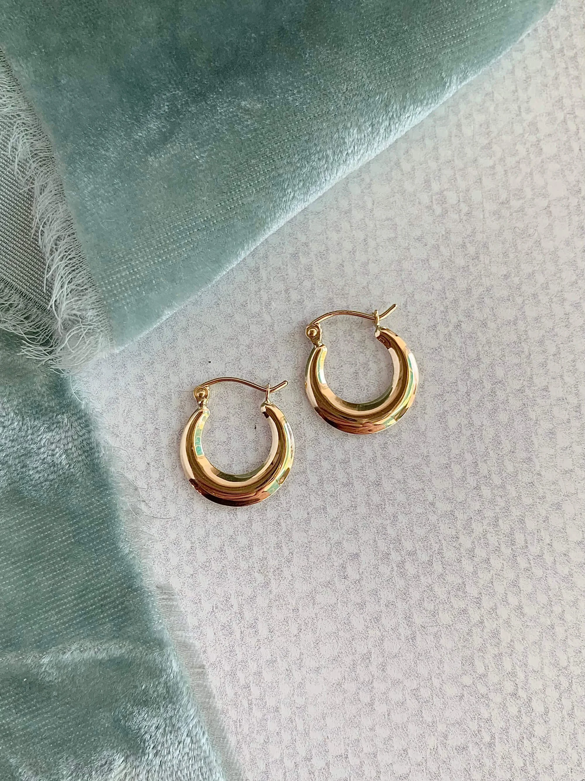 Cutest Little 14k Yellow Gold Hoops