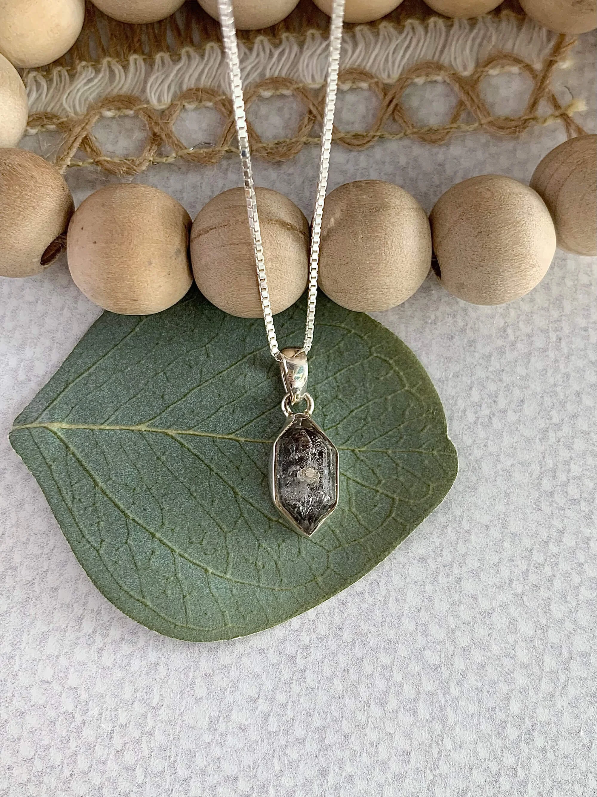 Clairvoyant Herkimer Diamond Silver Necklace