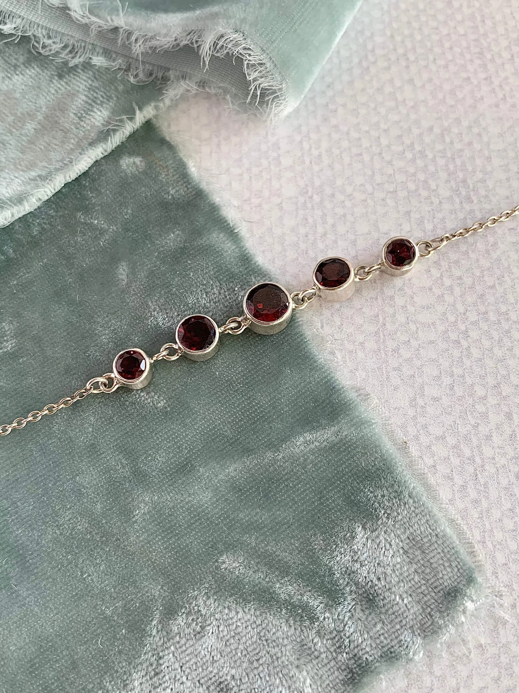 Juicy Garnet Silver Bracelet