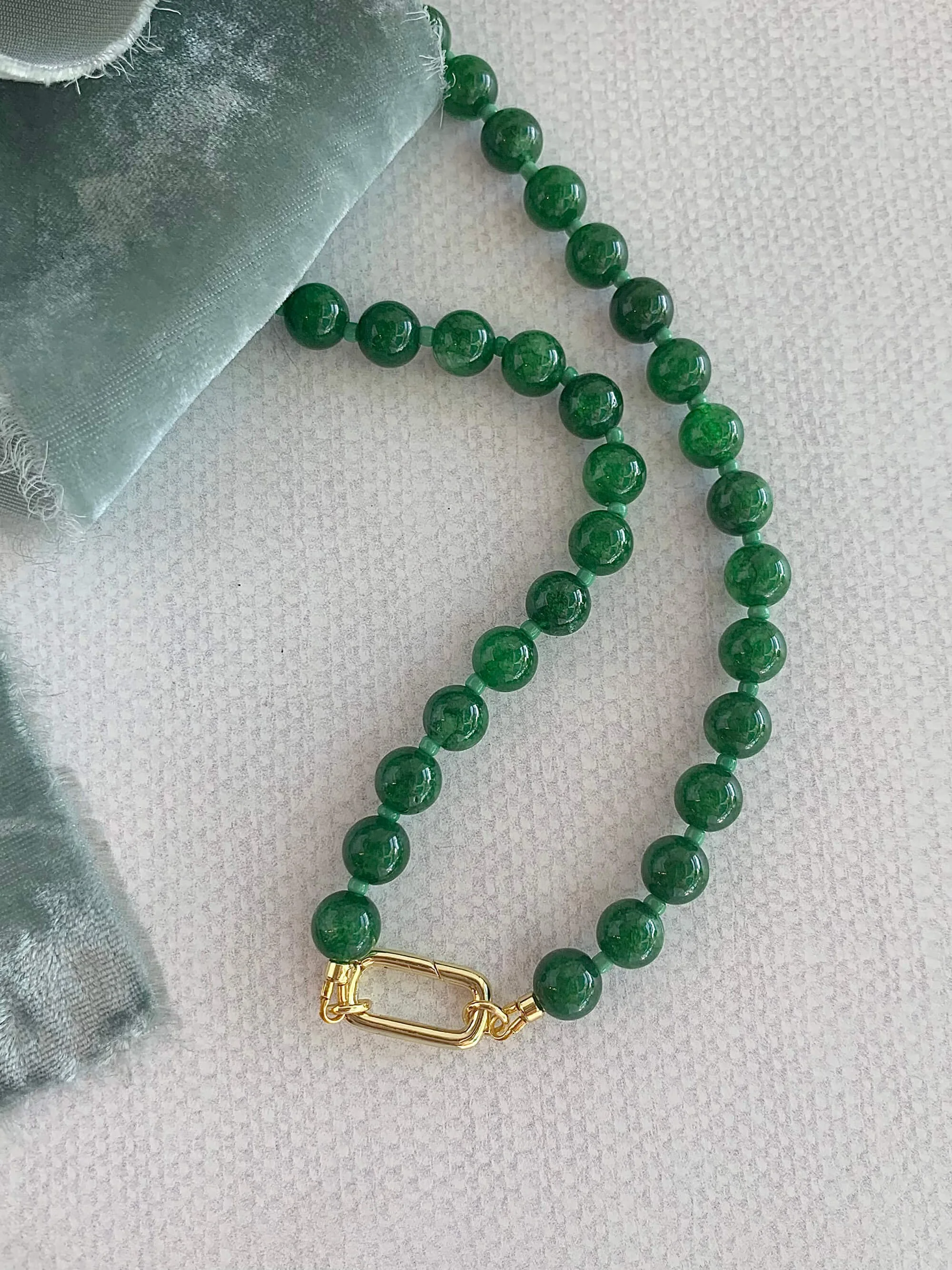 Jade Layering Mixed Metal Necklace