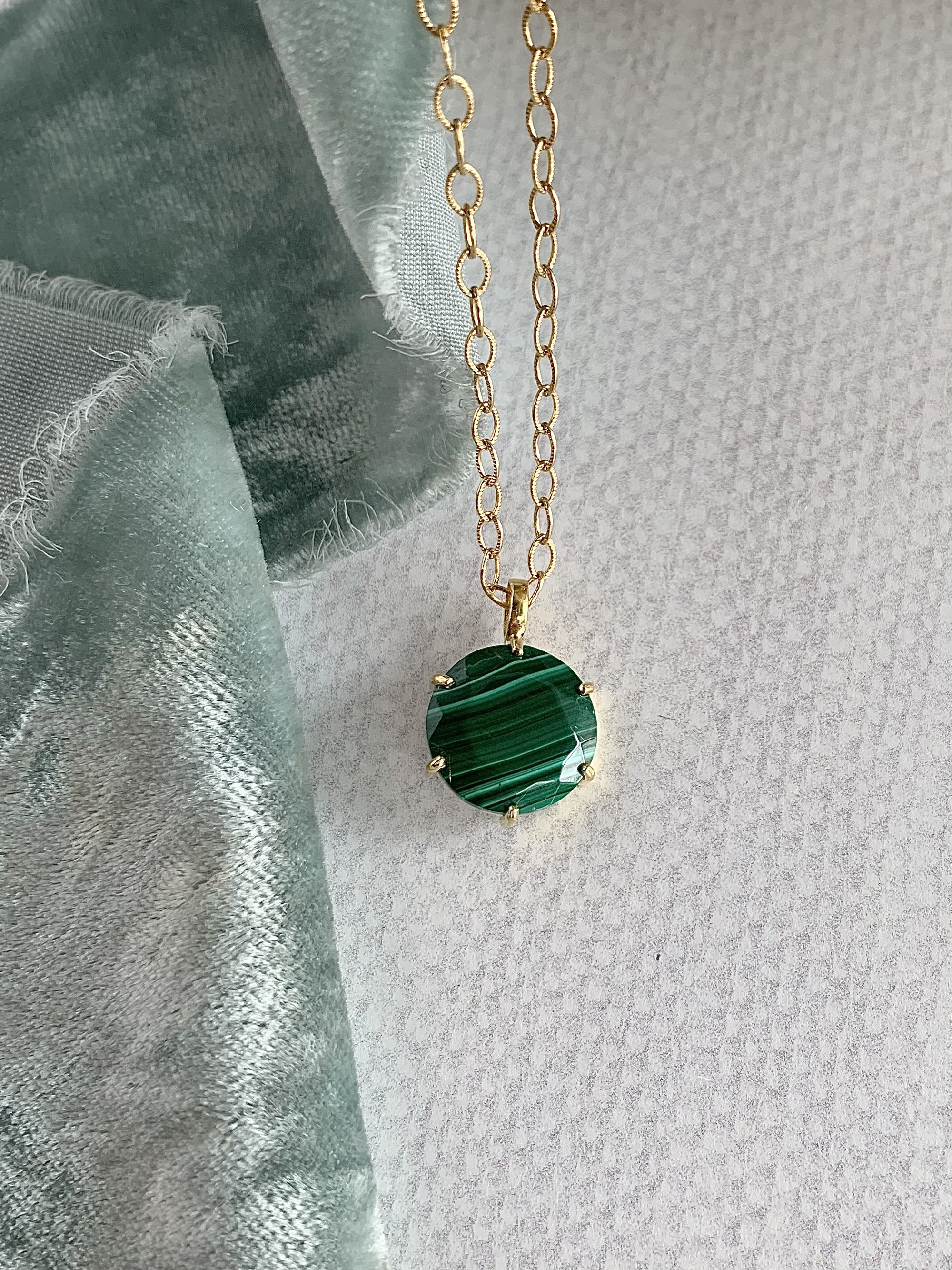 Verdant Malachite Gold Fill Necklace