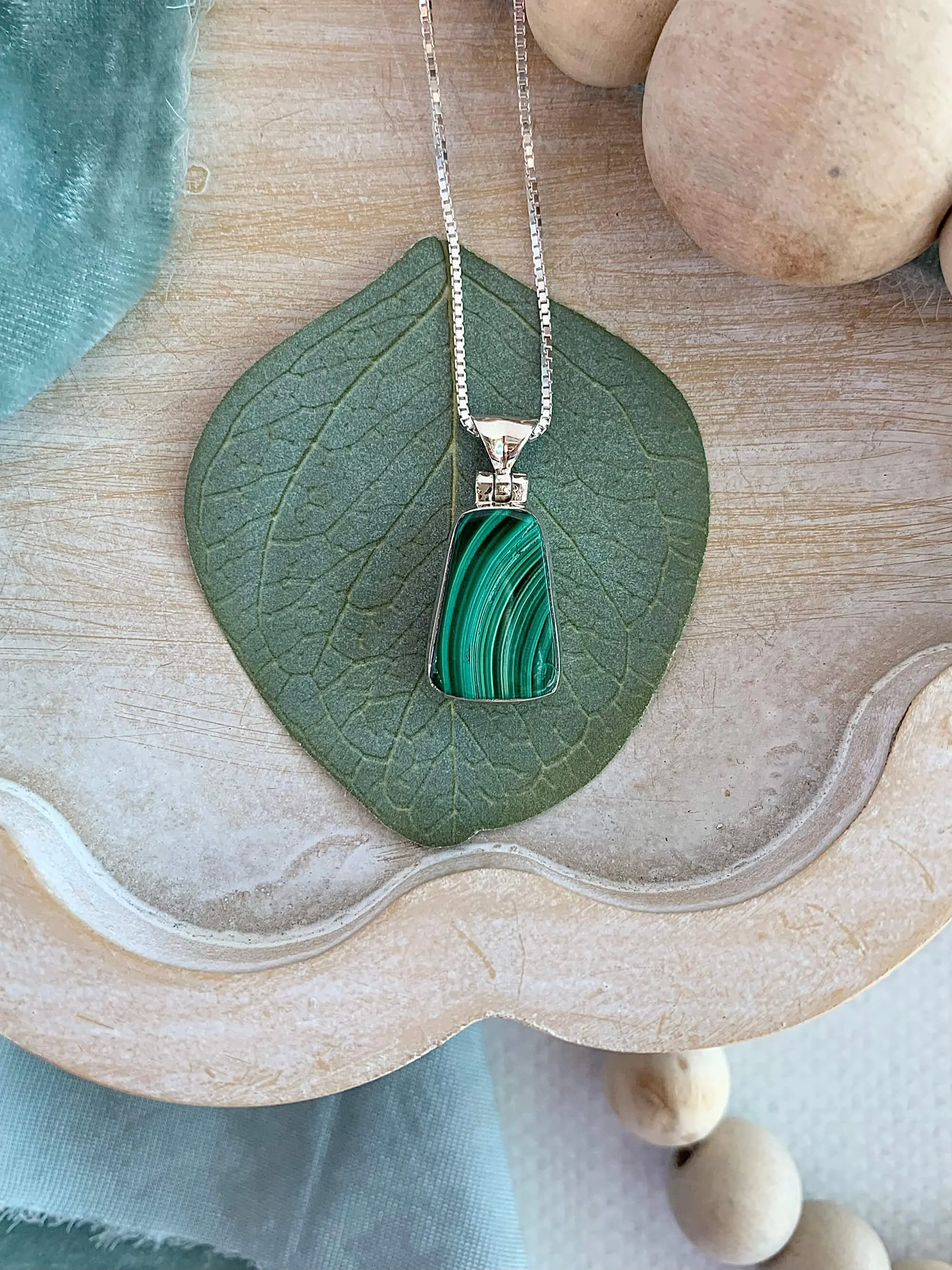 Multi-Tone Malachite Silver Necklace