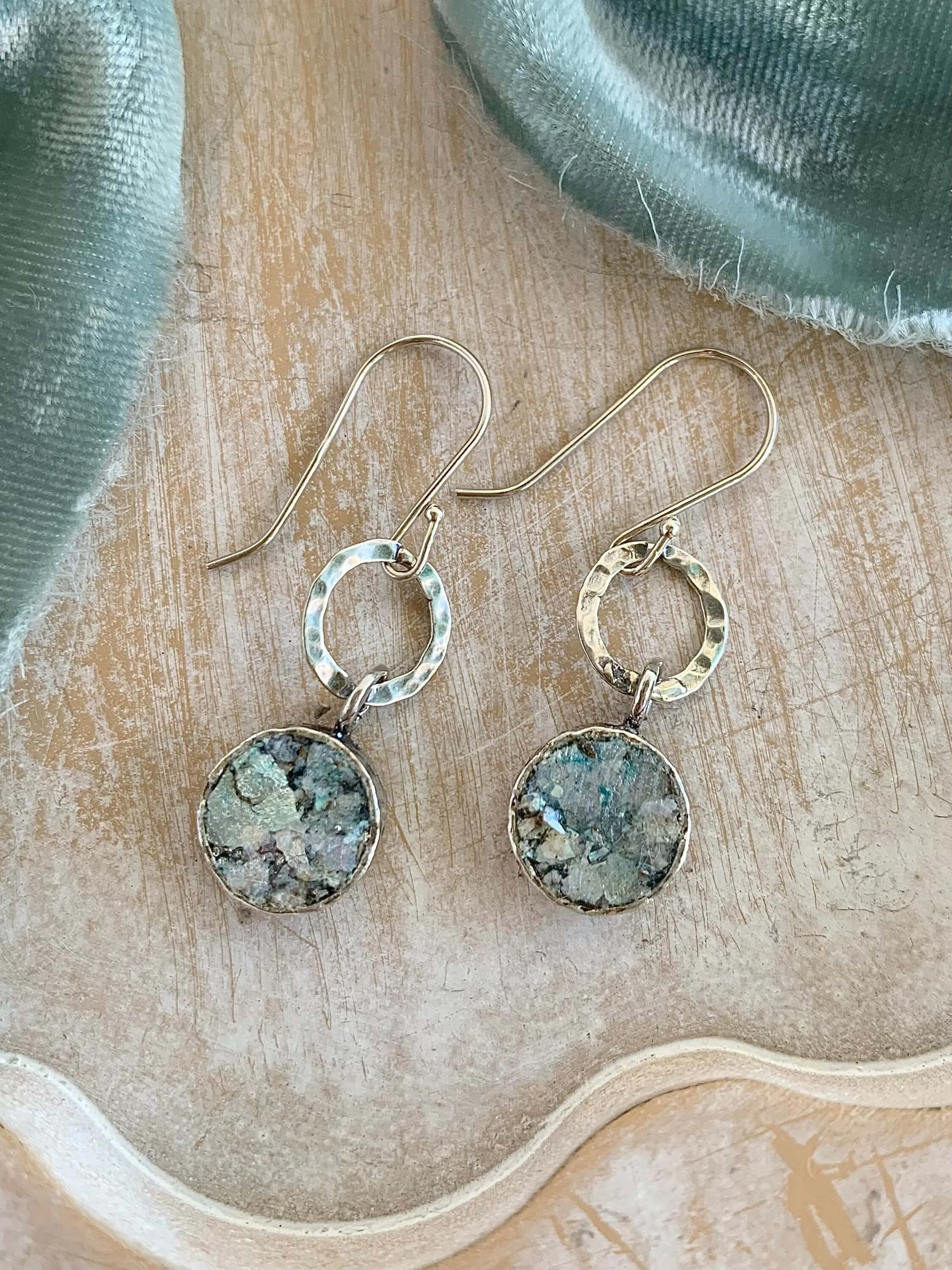 2000 Year Old Roman Class Disc Silver Earrings