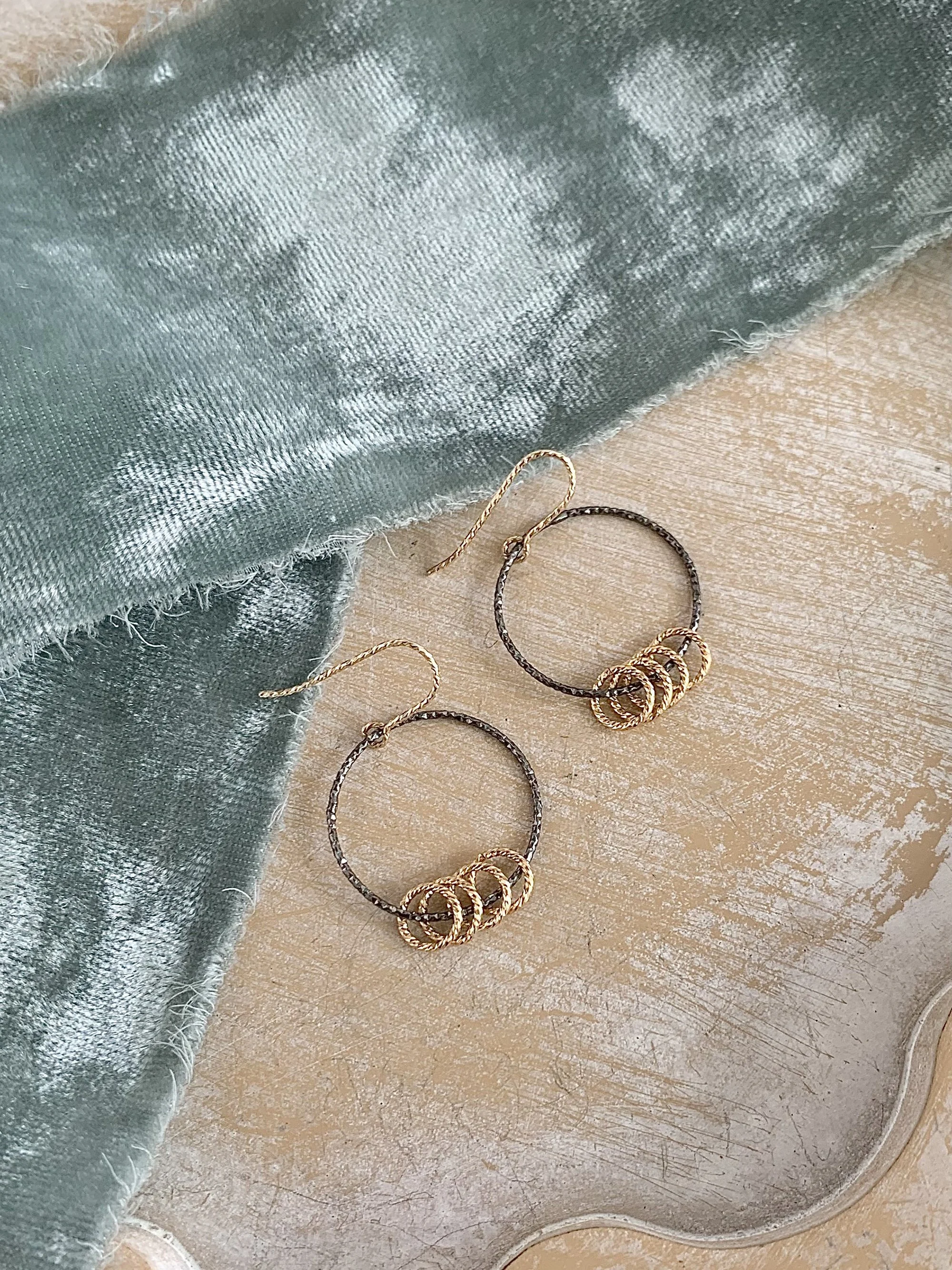 Circles on Circles Mixed Metal Earrings