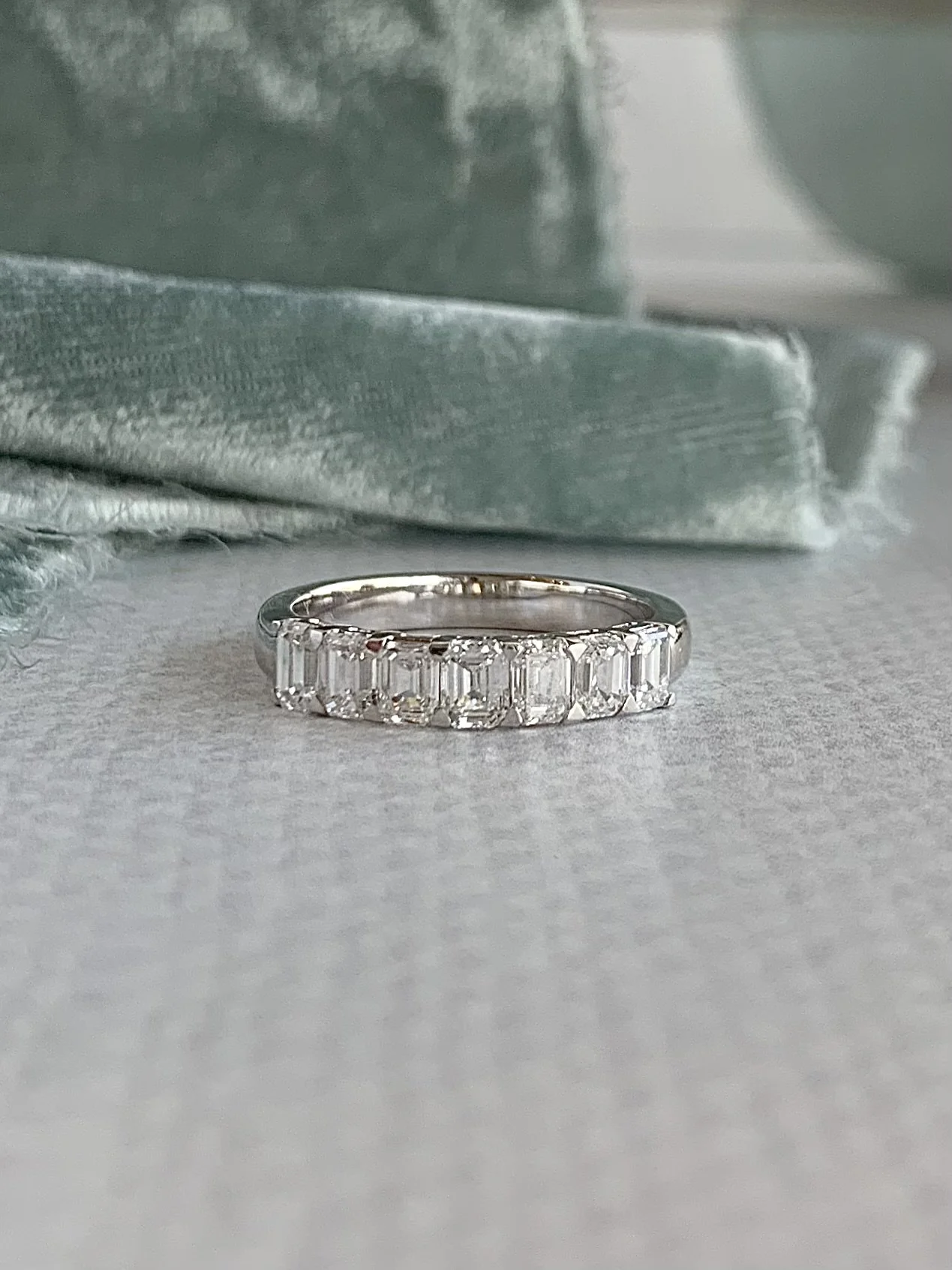 Lowen Emerald Cut Diamond 1.33ctw 14k White Gold Ring