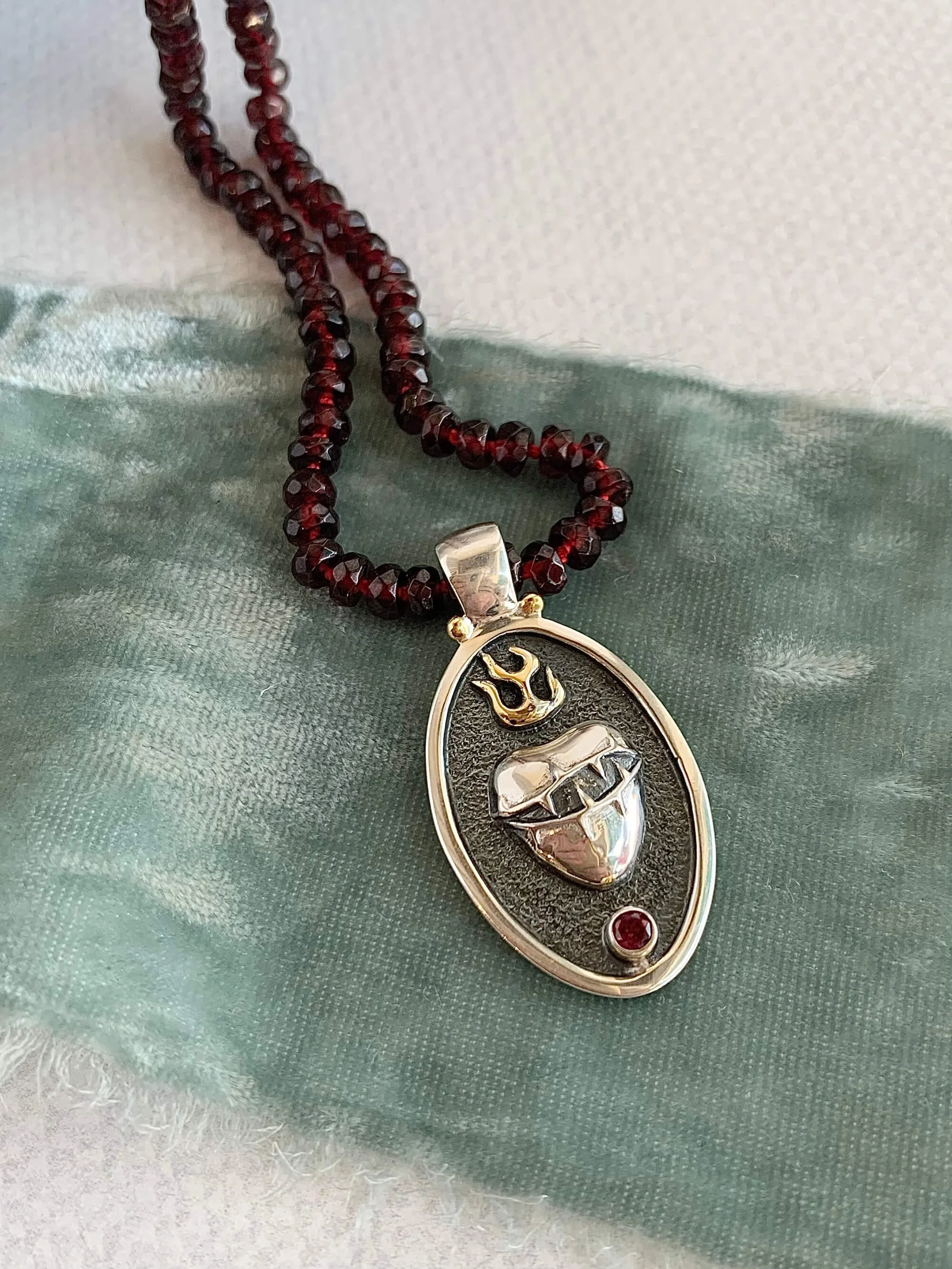 My Bound Heart Handmade Mixed Metal Heart Necklace