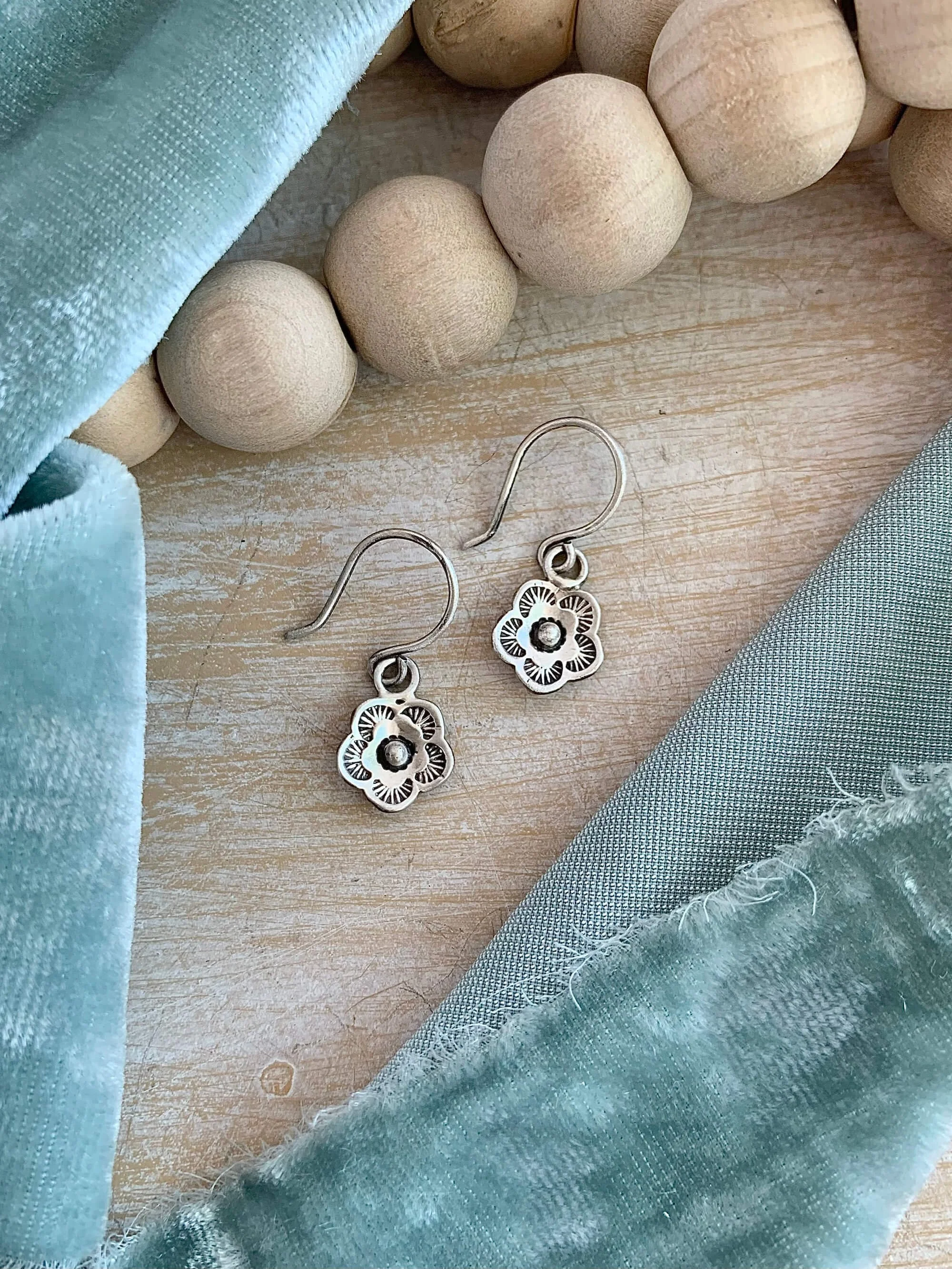 Cactus Flower Silver Earrings