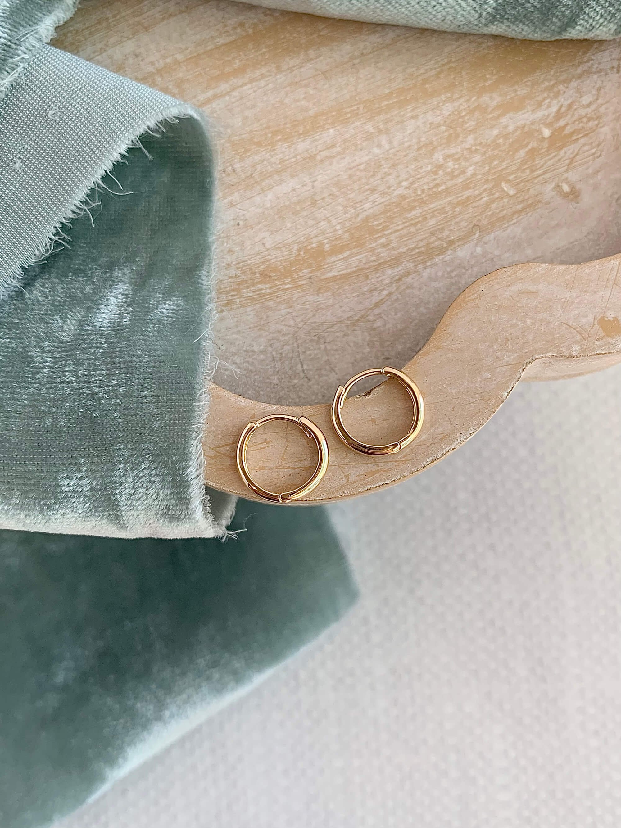 Will Travel 14k Yellow Gold Huggie Earrings