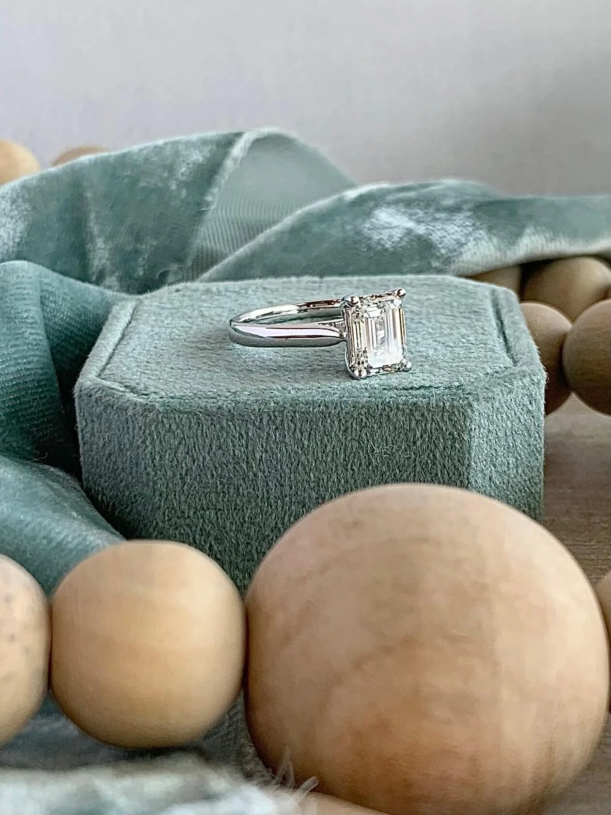 Lyndsey 2.0 Carat Emerald Cut Lab Diamond 14k White Gold Engagement Ring Nob Hill Jewelry Store