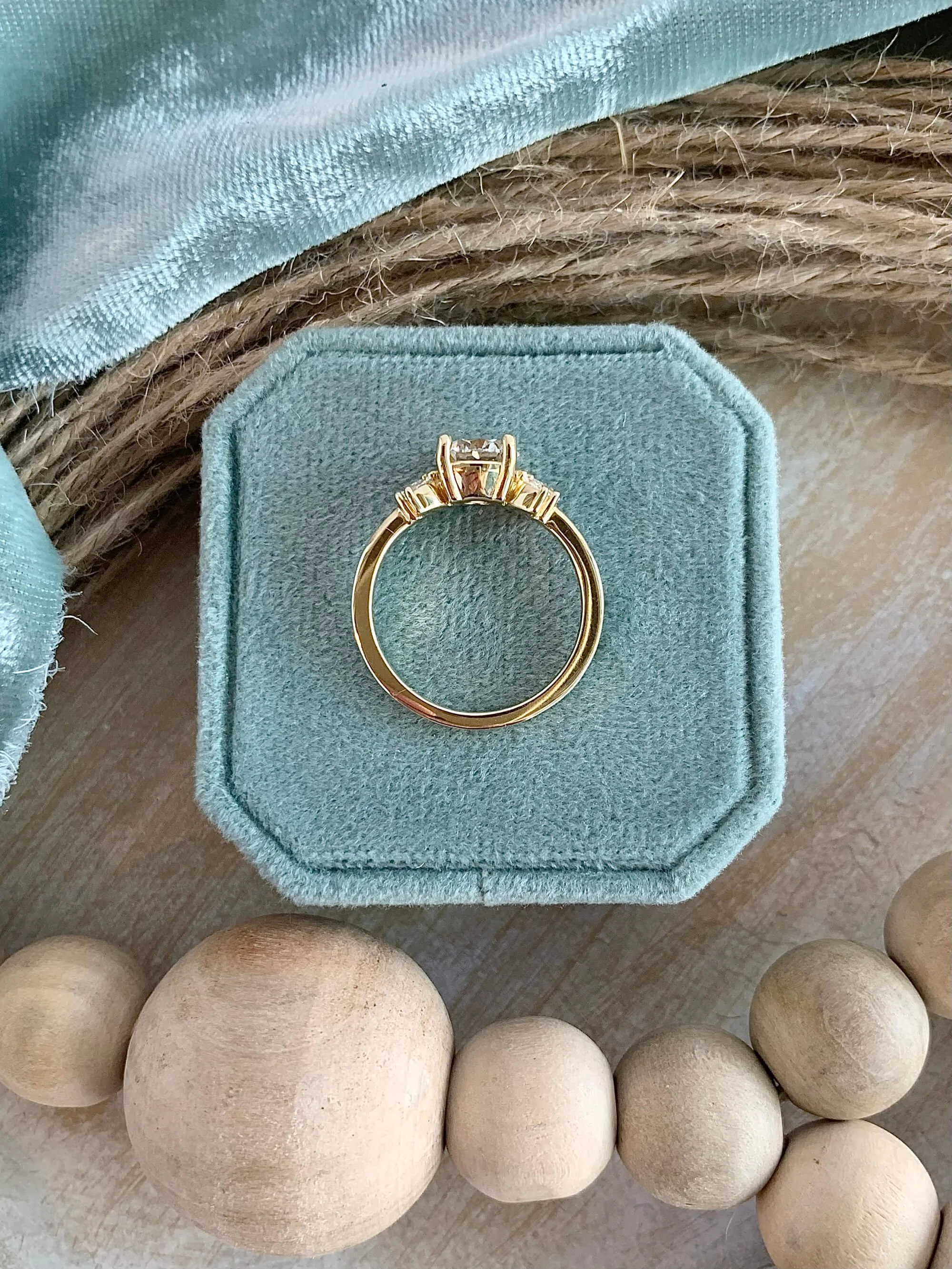 Marquise Diamond Leaf Accents 14k Yellow Gold Engagement Ring