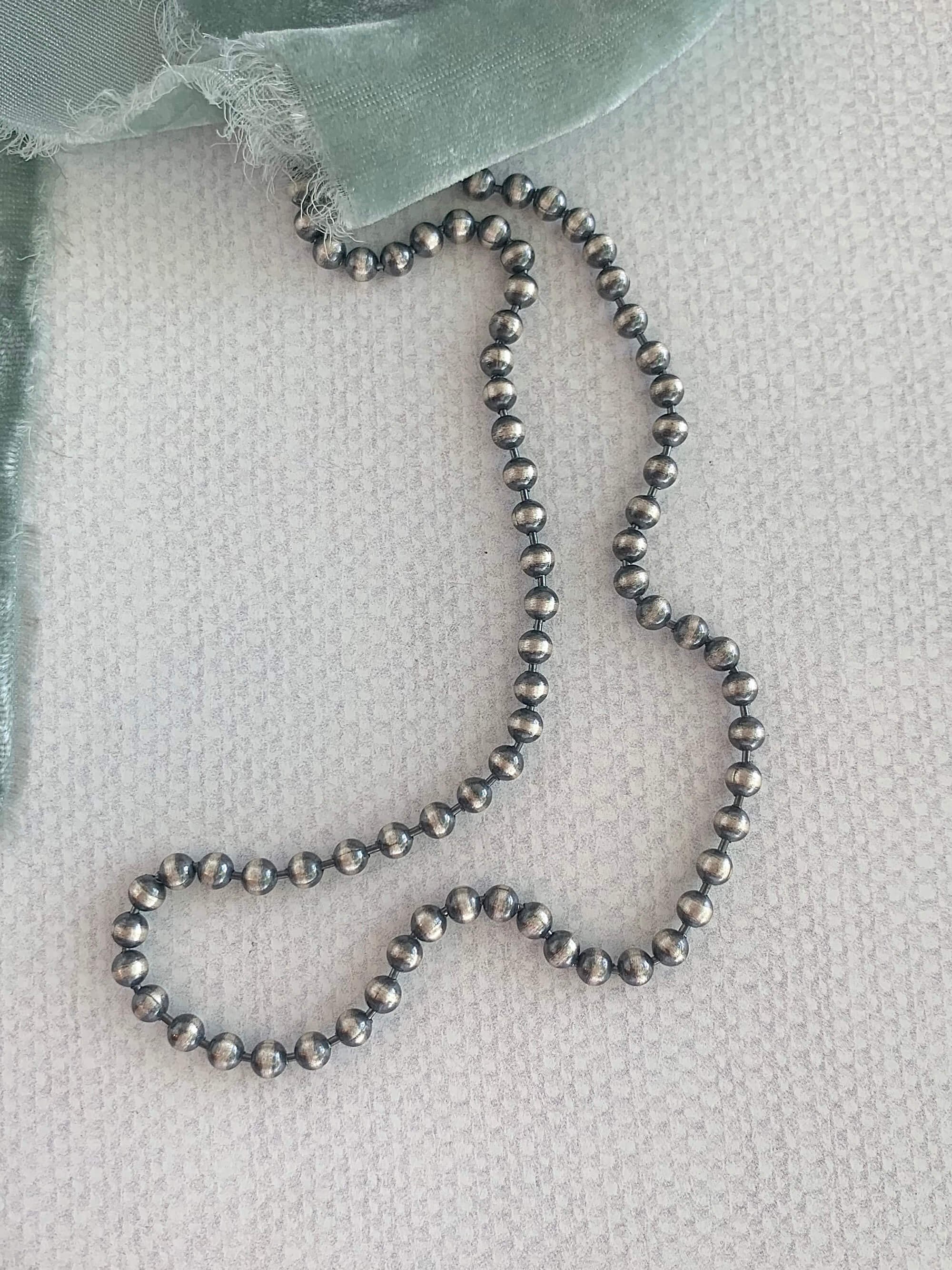 Navajo Pearl Native Made Bead Chain Necklace