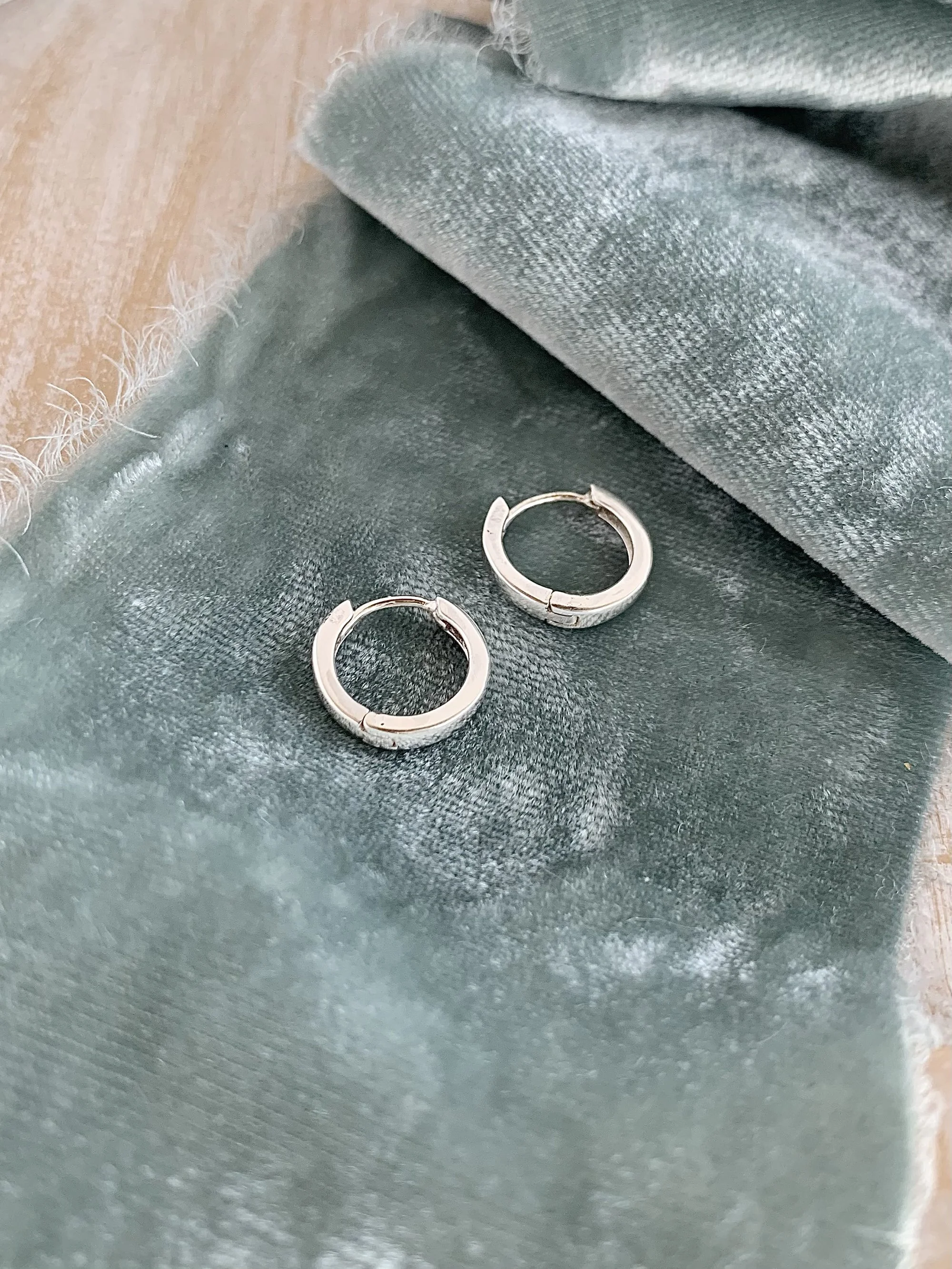 Classic Traveler Silver Huggie Earrings