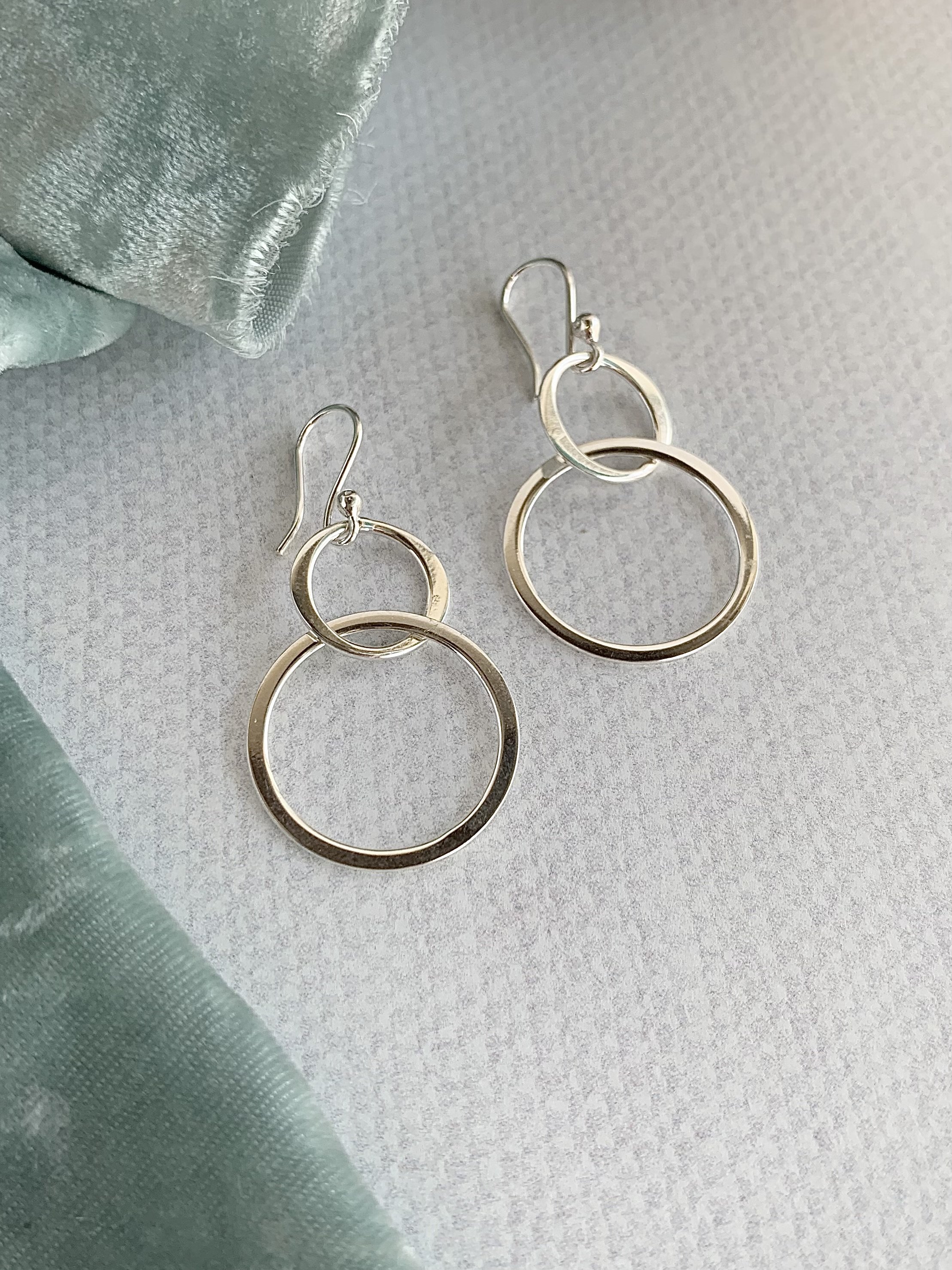 Entwined Circles Silver Earrings
