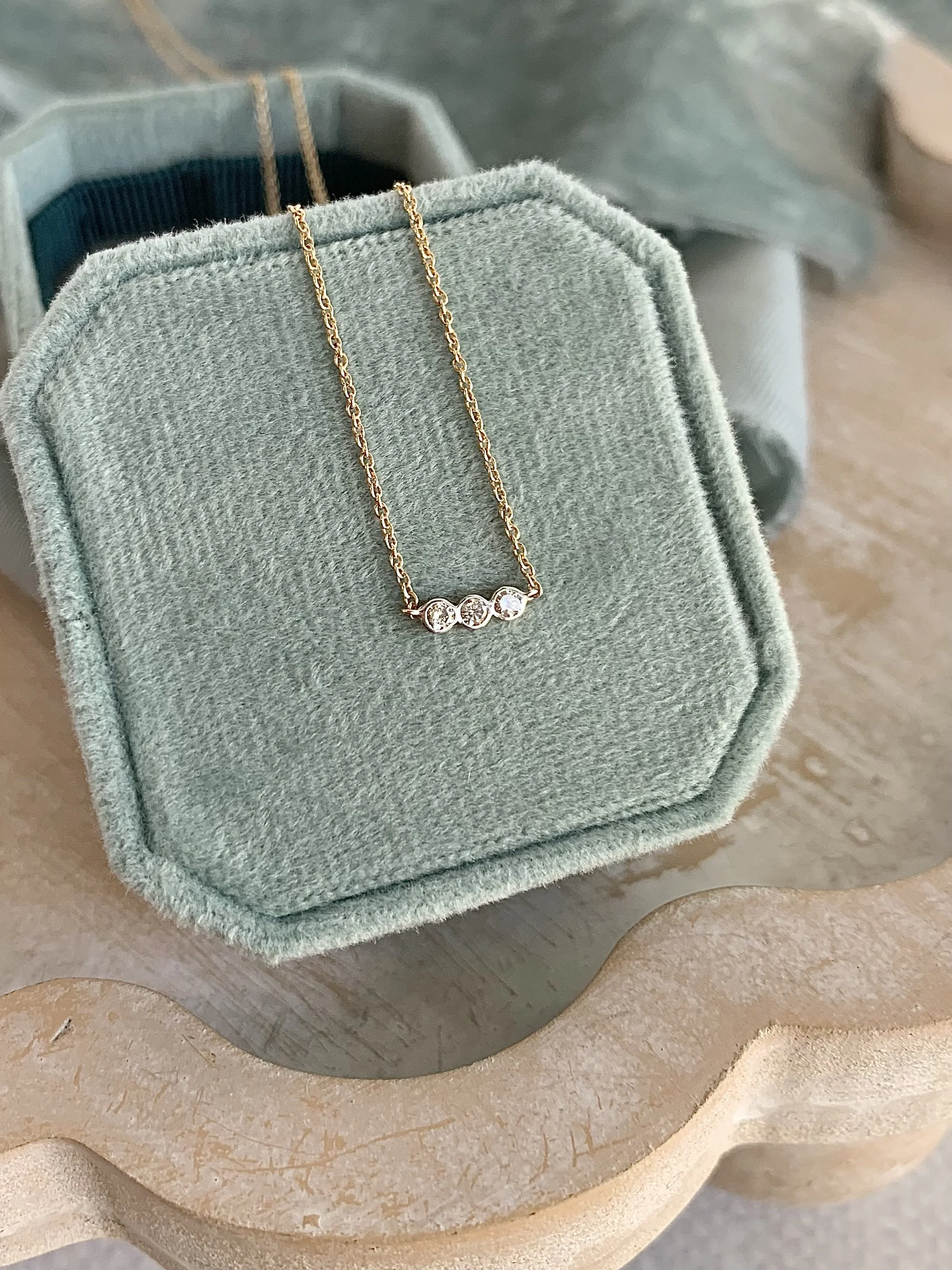 3 Sisters Diamond 18k White & Yellow Gold Necklace